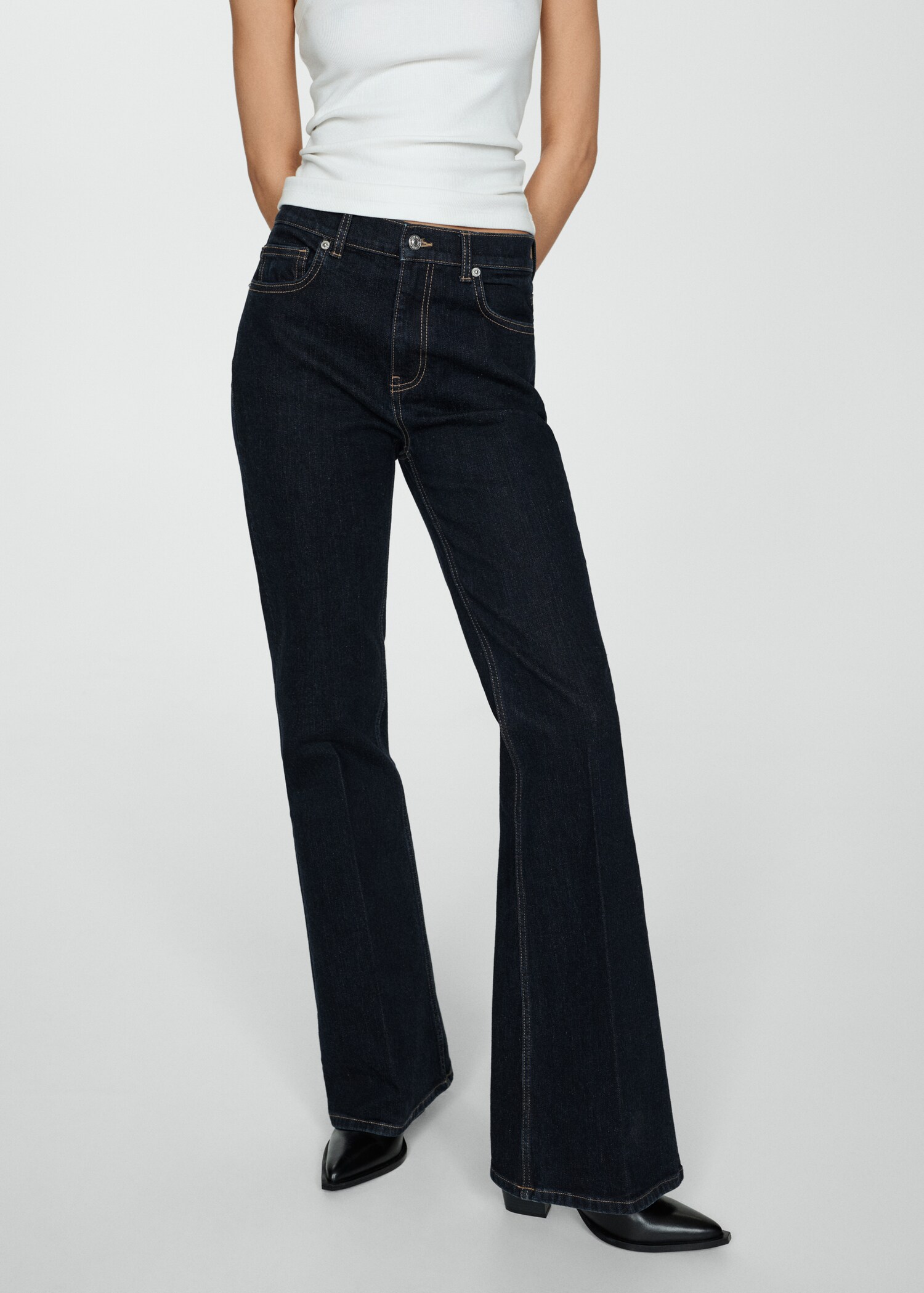 Violet rinse-wash flared jeans - Medium plane