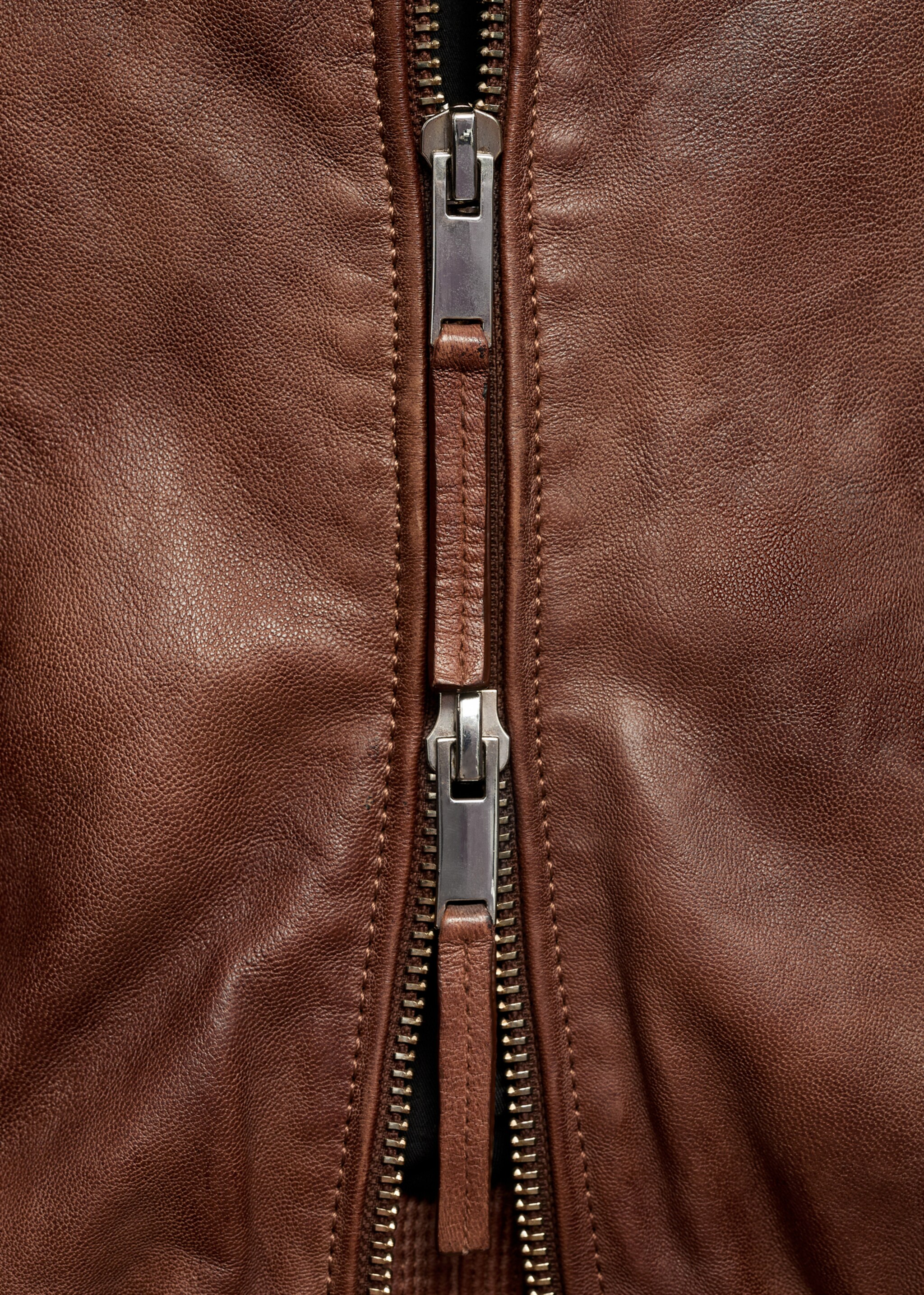 Blouson 100 % cuir - Détail de l'article 0, Marron. Ref: 77025660-00.
