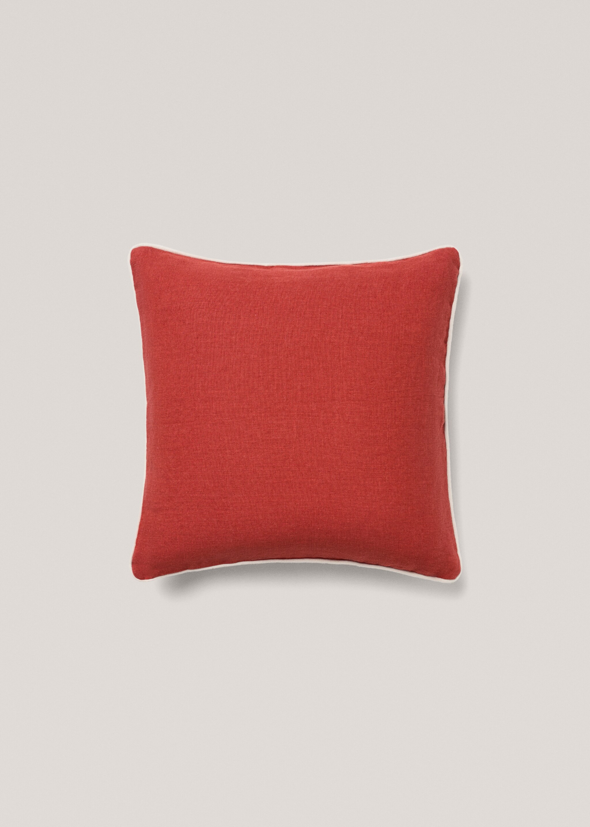 100% linen cushion cover 50x50cm - Article without model, Red. Ref: 77025662-00.