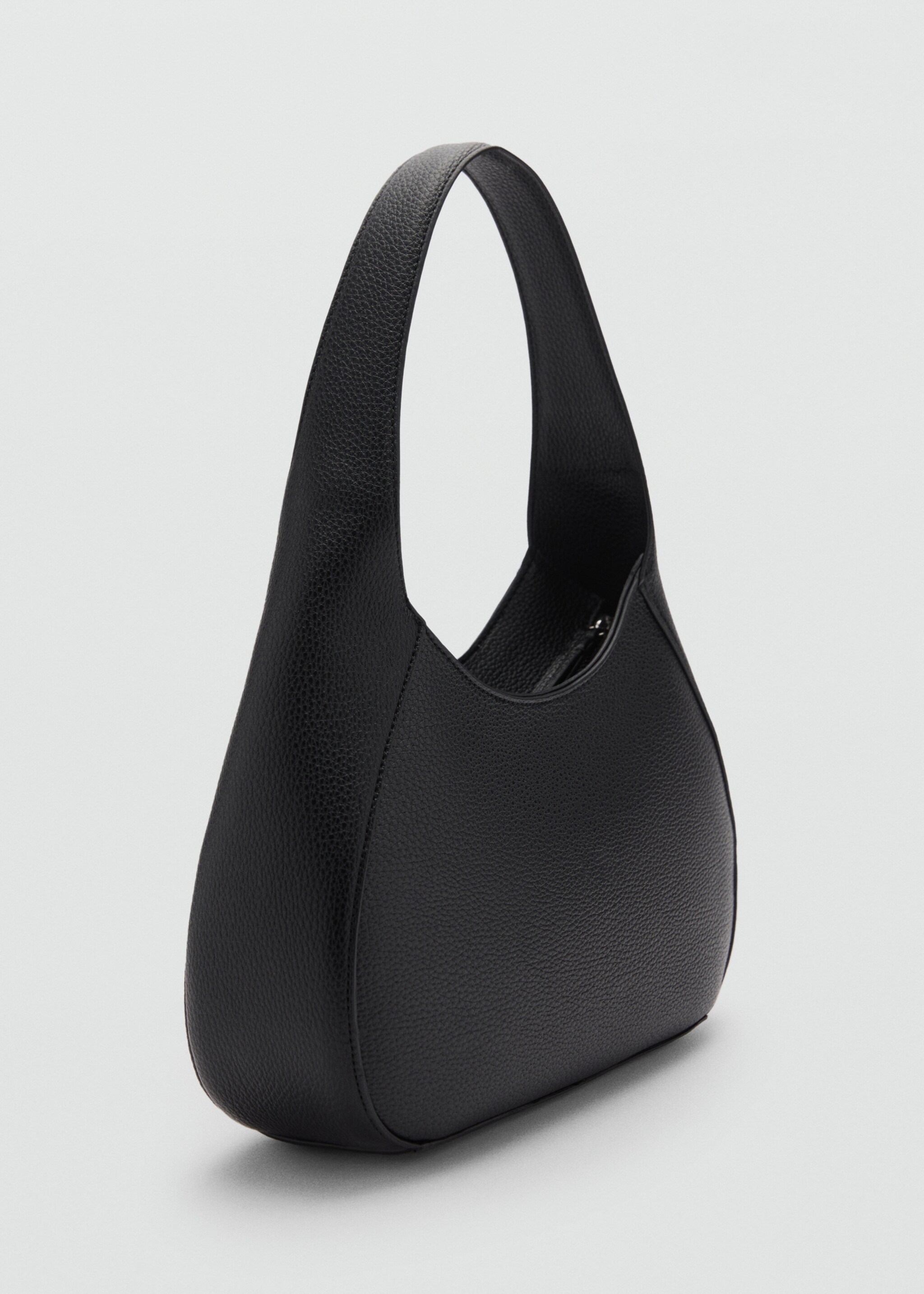 Short-handle shoulder bag - Medium plane, Black. Ref: 77025663-00.