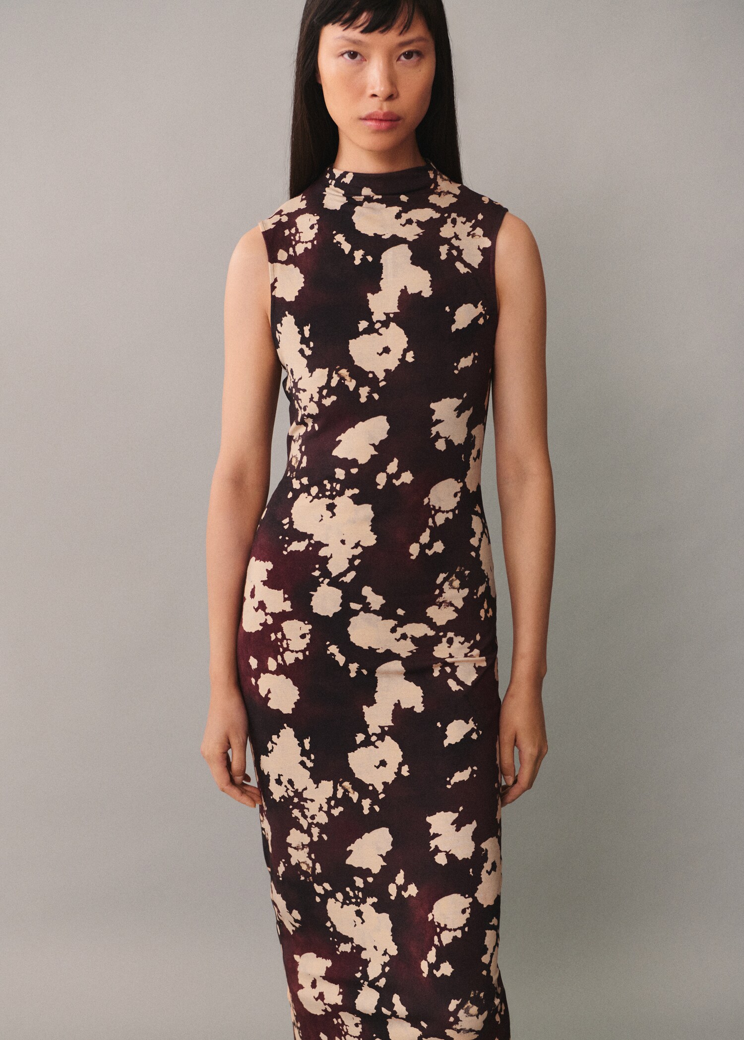 Midi printed dress - Medium plane
