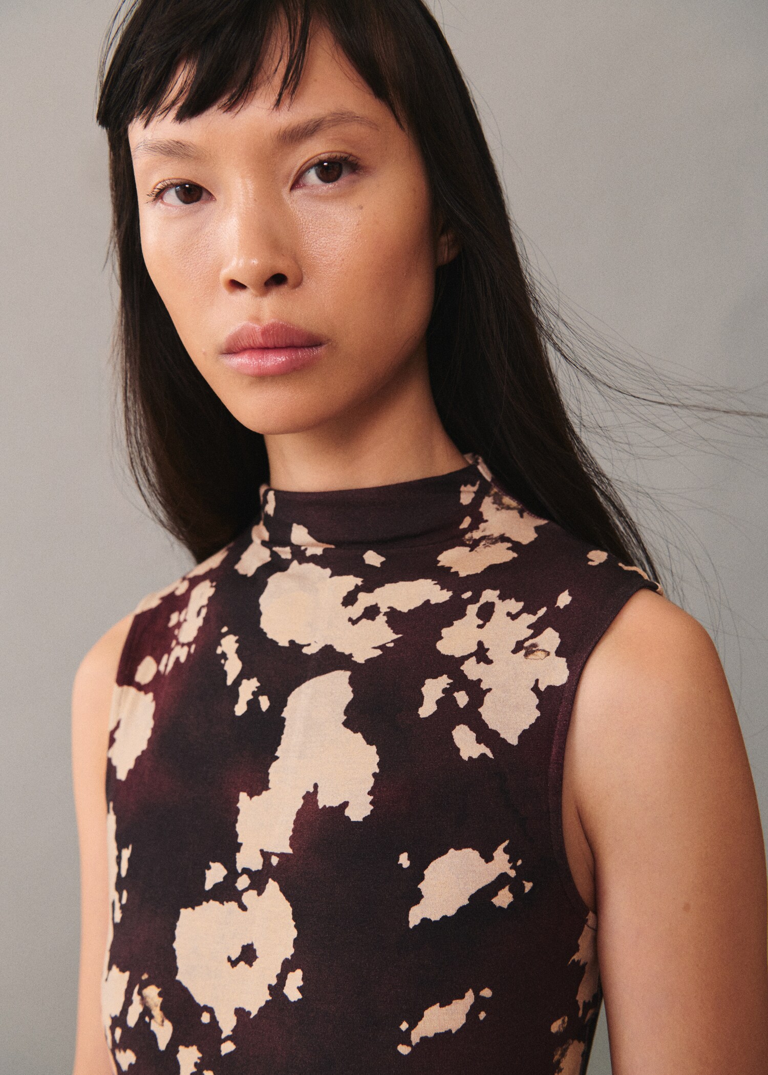 Midi printed dress - Details of the article 1