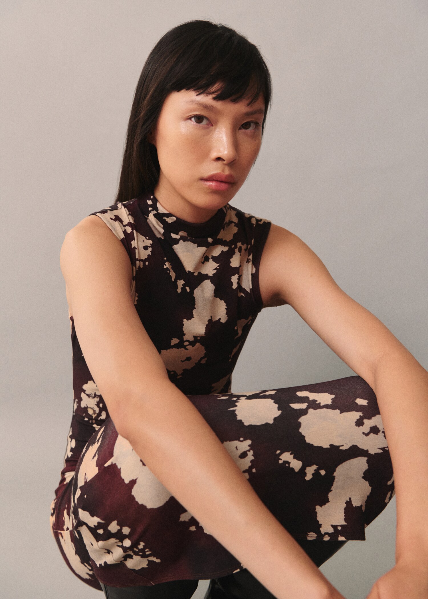 Midi printed dress - Details of the article 2