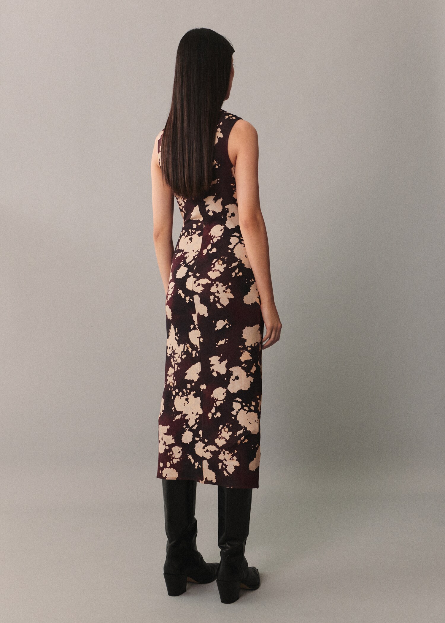 Midi printed dress - Reverse of the article