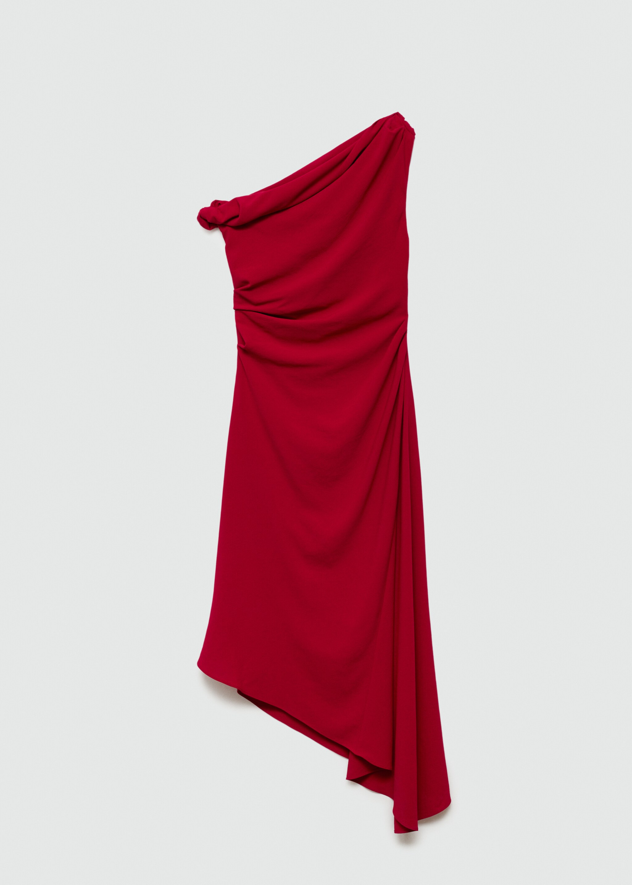 Asymmetrisches Kleid mit Raffdetails - Artikel ohne Model, Rot. Ref: 77025672-00.
