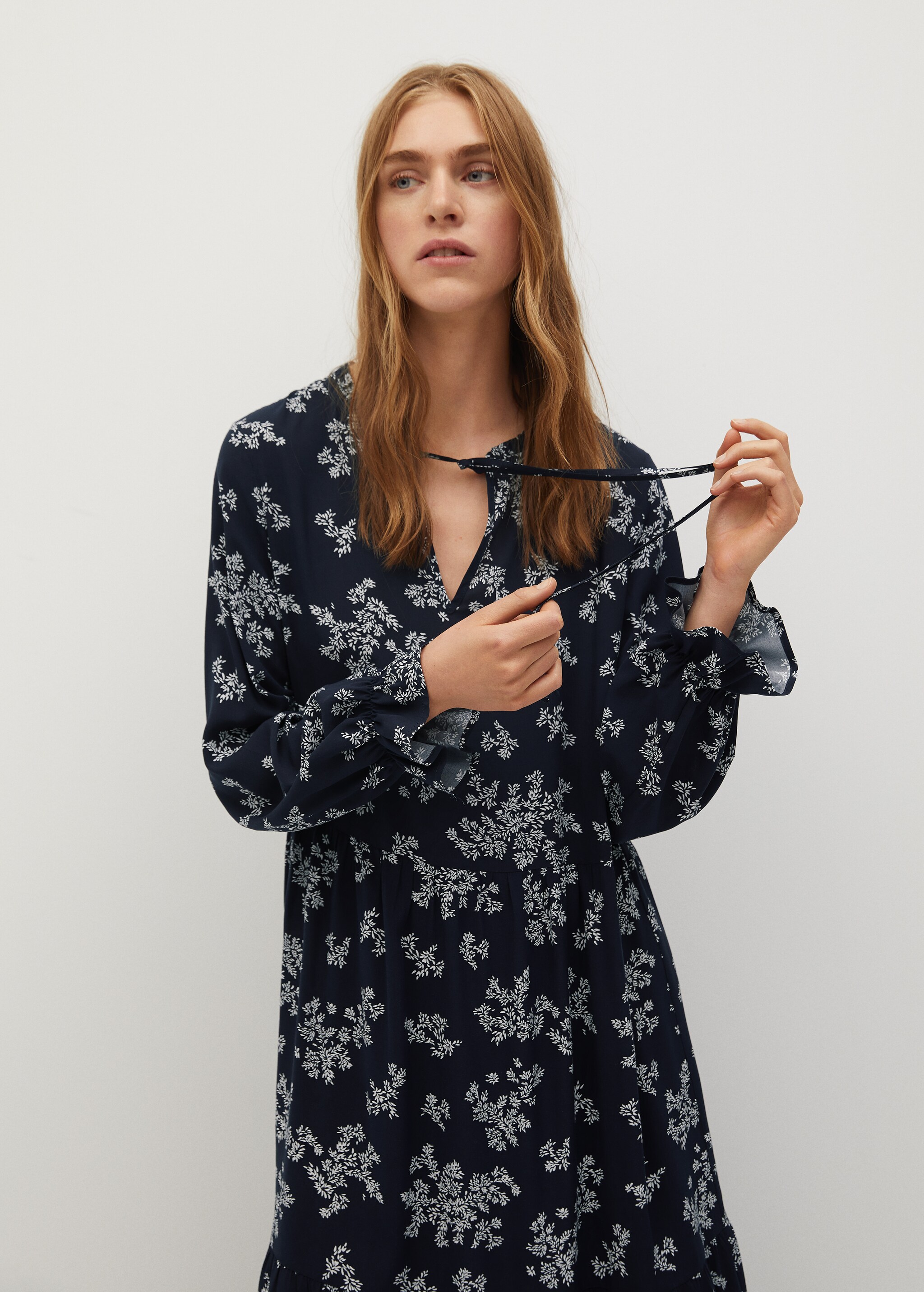 Vestido largo estampado - Plano medio