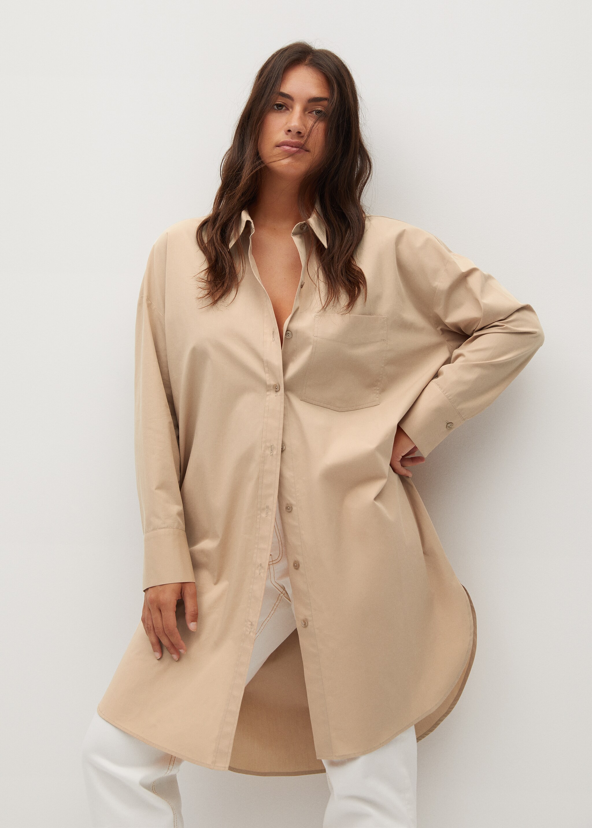 Lange katoenen blouse - Middenvlak