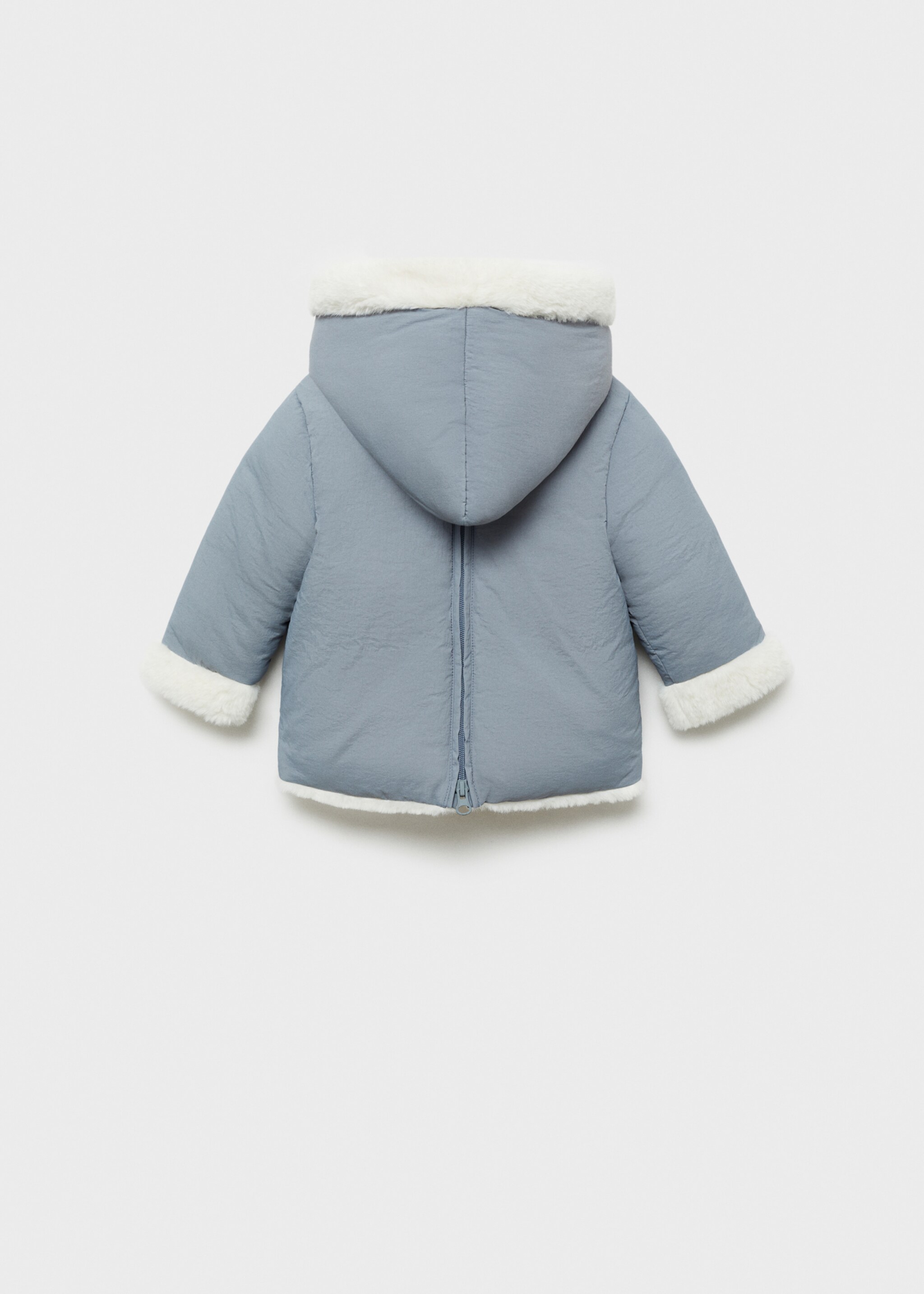 Fleece-lined quilted anorak - Reverse of the article, Grey. Ref: 77025966-00.
