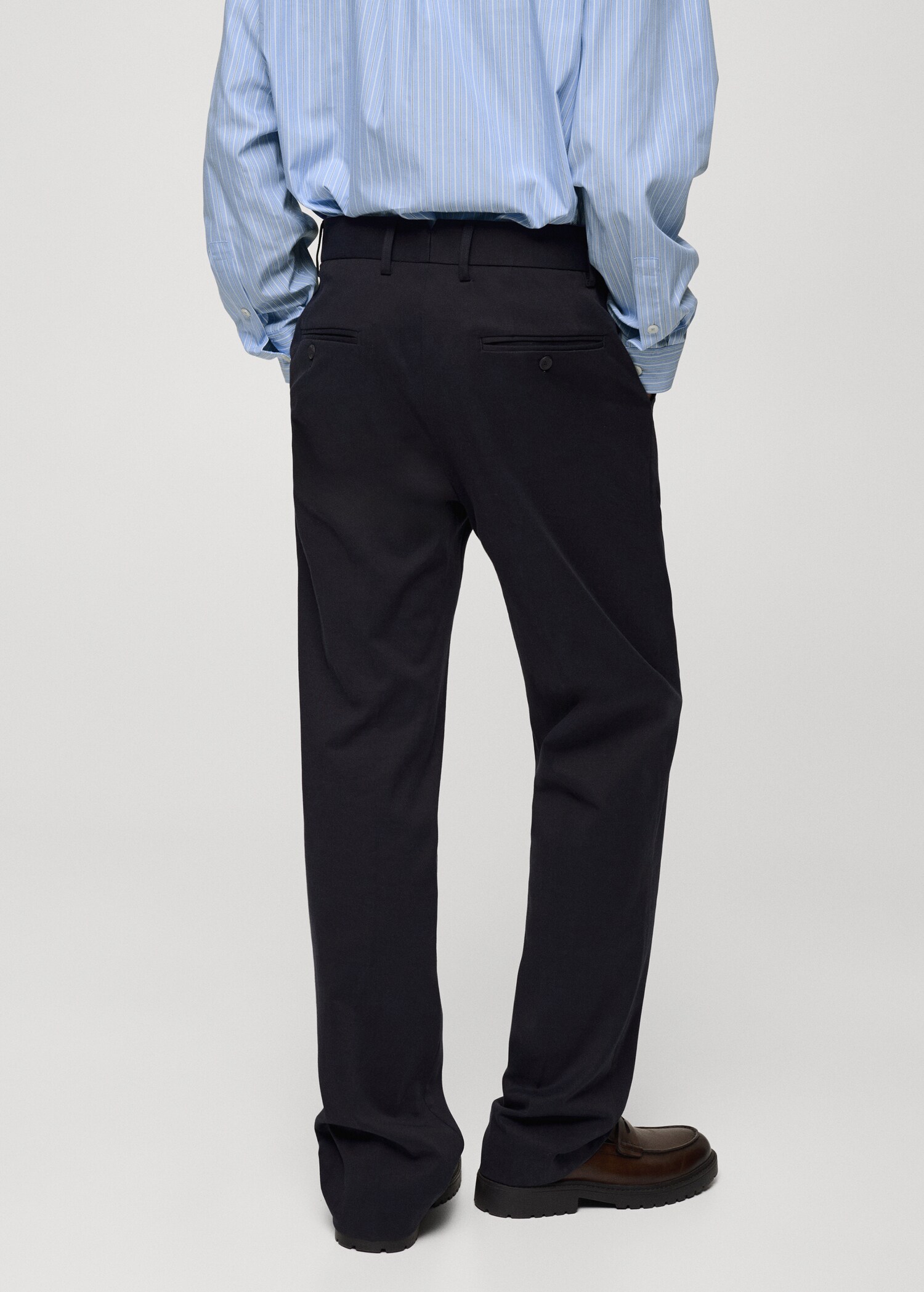 Pantalons regular fit cotó tencel - Revers de l'article