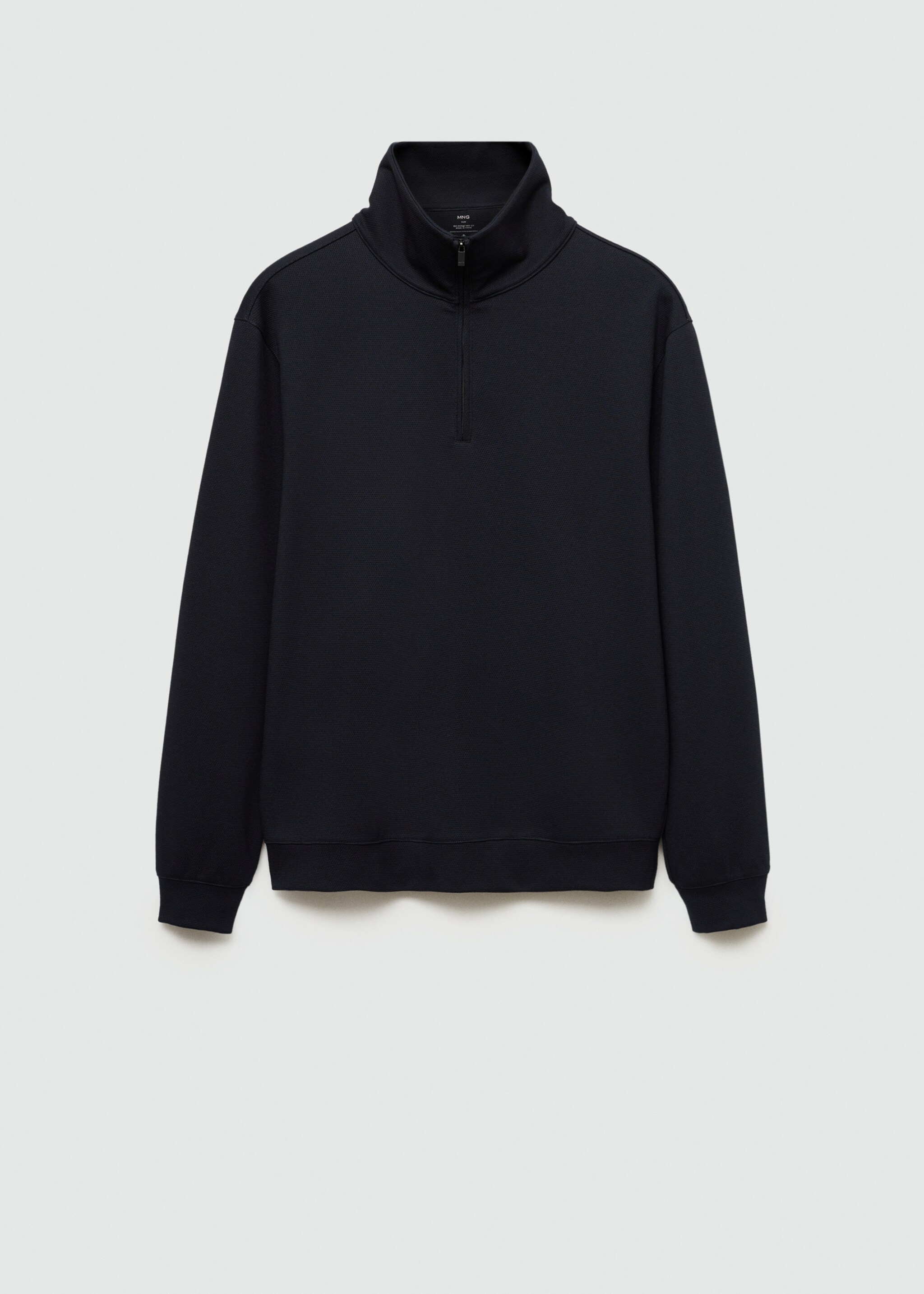 Sweatshirt with anti-odour technology and zip - Article without model, Dark Navy. Ref: 77025969-00.