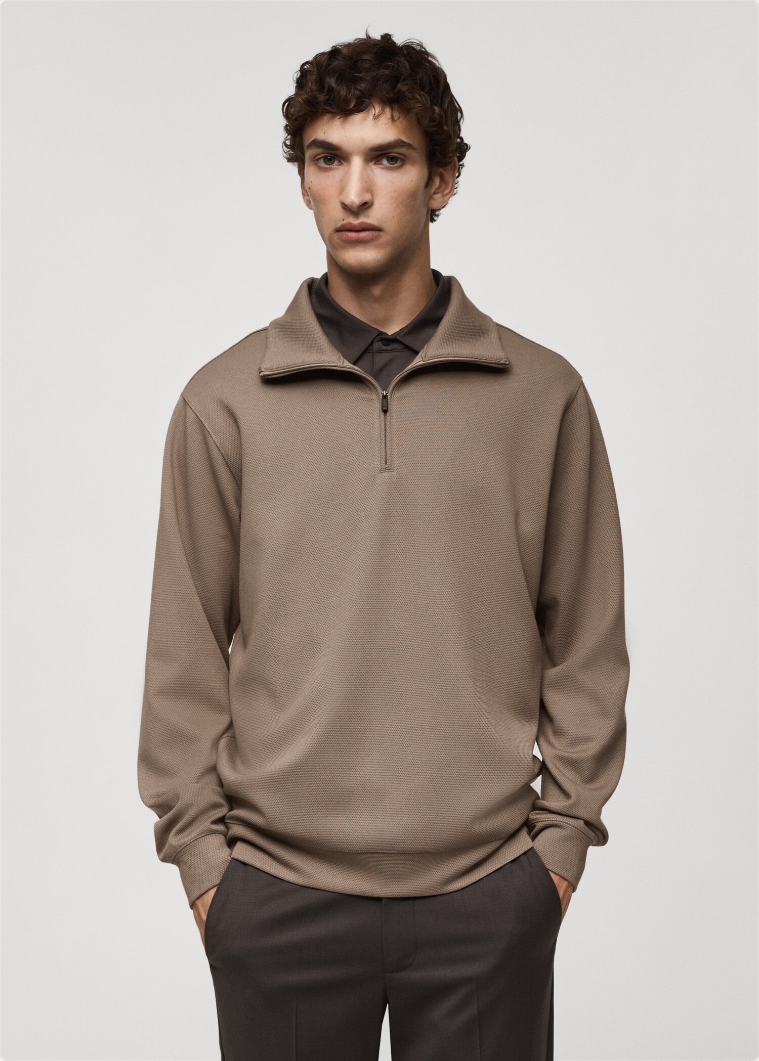 Sweatshirt with anti-odour technology and zip - Medium plane