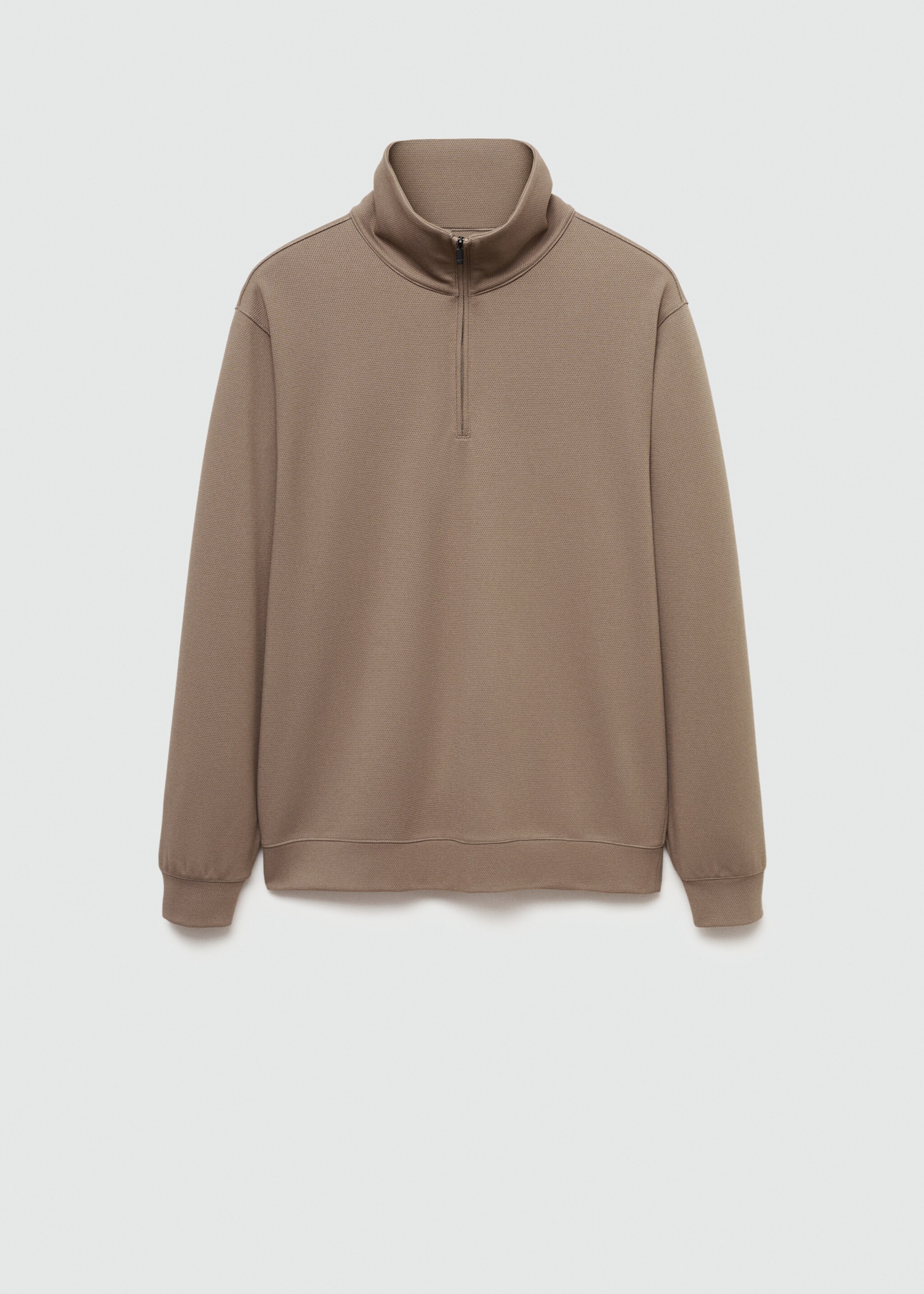 Sweatshirt with anti-odour technology and zip - Article without model, Mink Grey. Ref: 77025969-00.