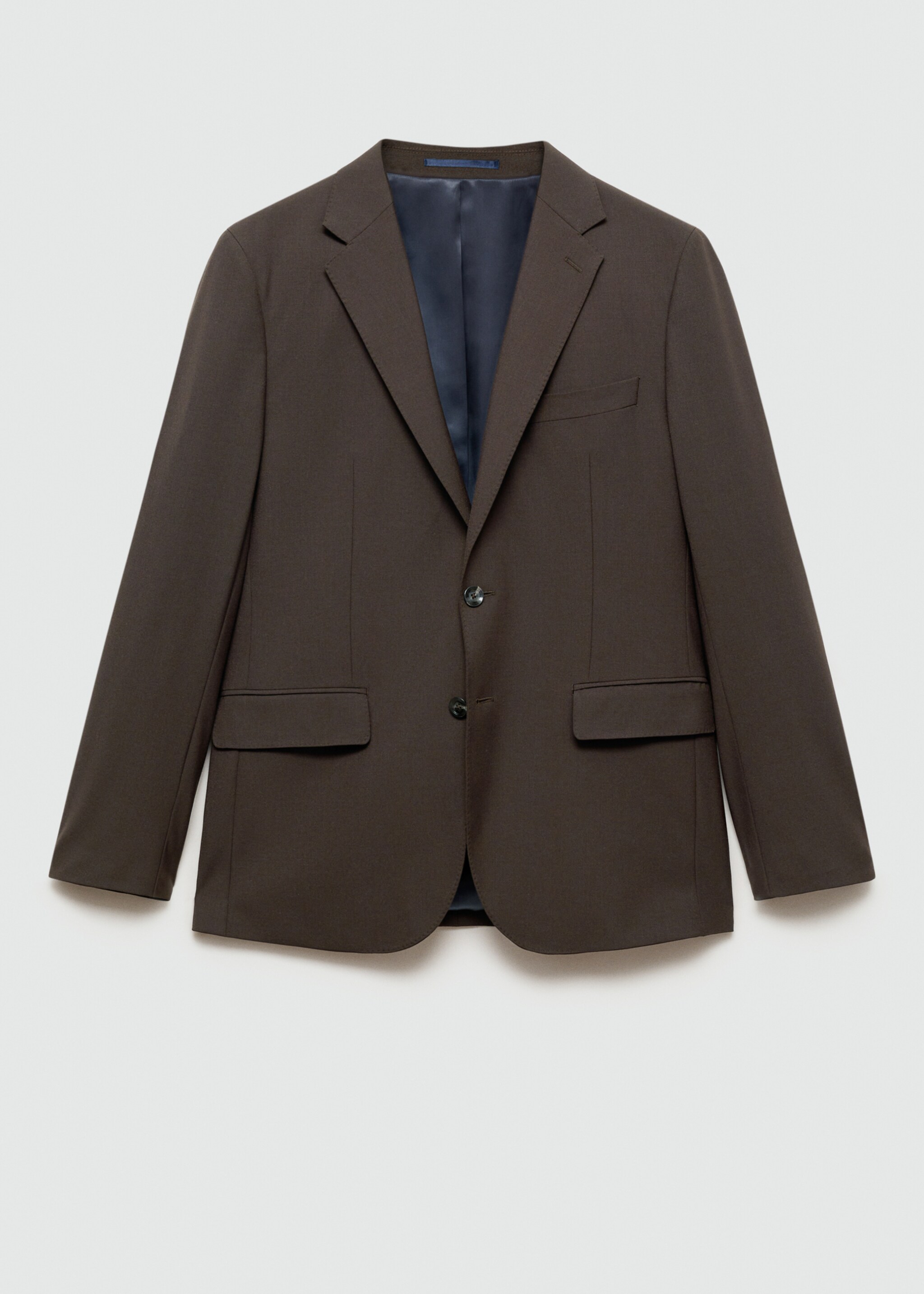 Crease-resistant wool suit jacket - Article without model, Brown. Ref: 77025972-00.