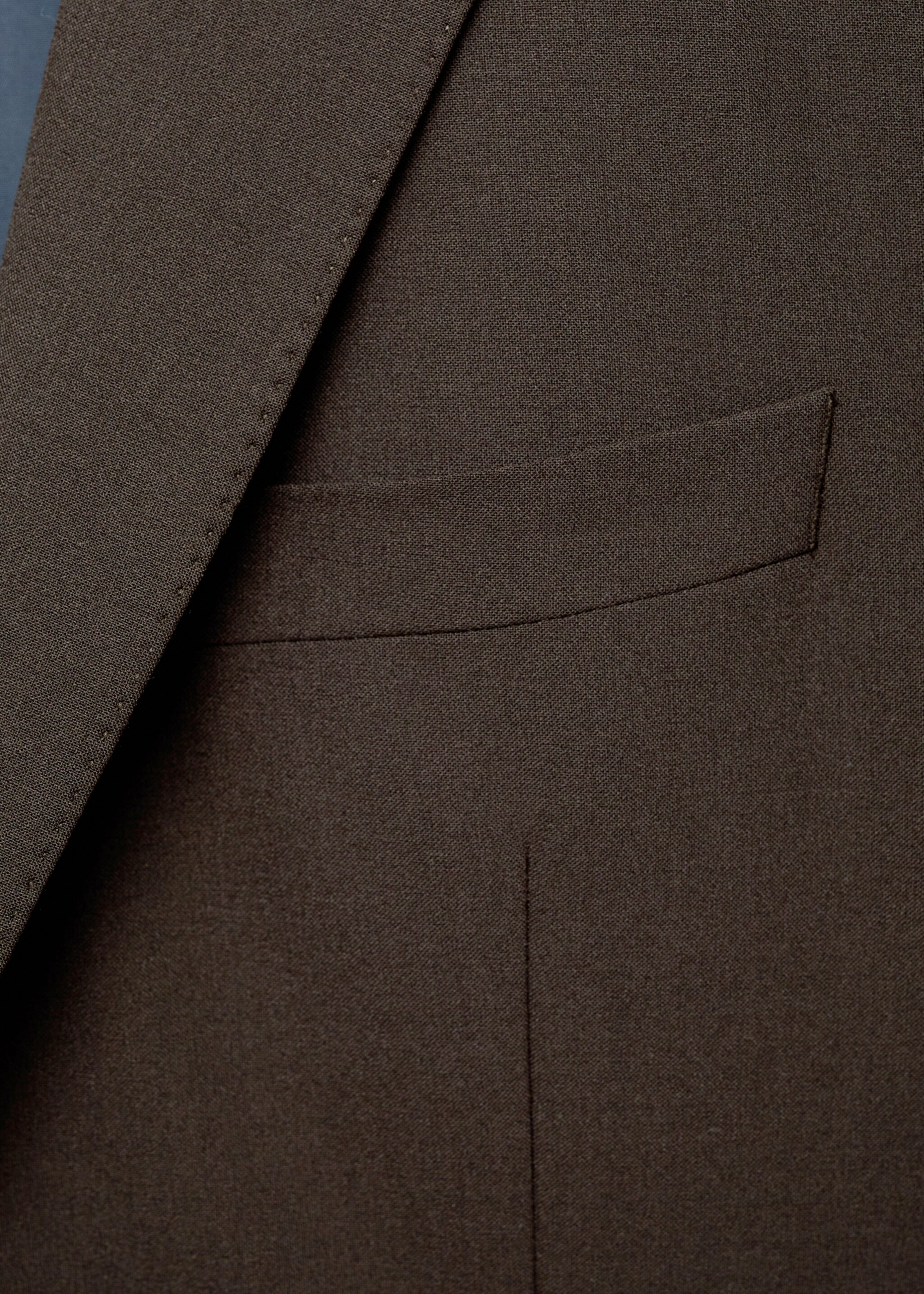 Crease-resistant wool suit jacket - Details of the article 8, Brown. Ref: 77025972-00.