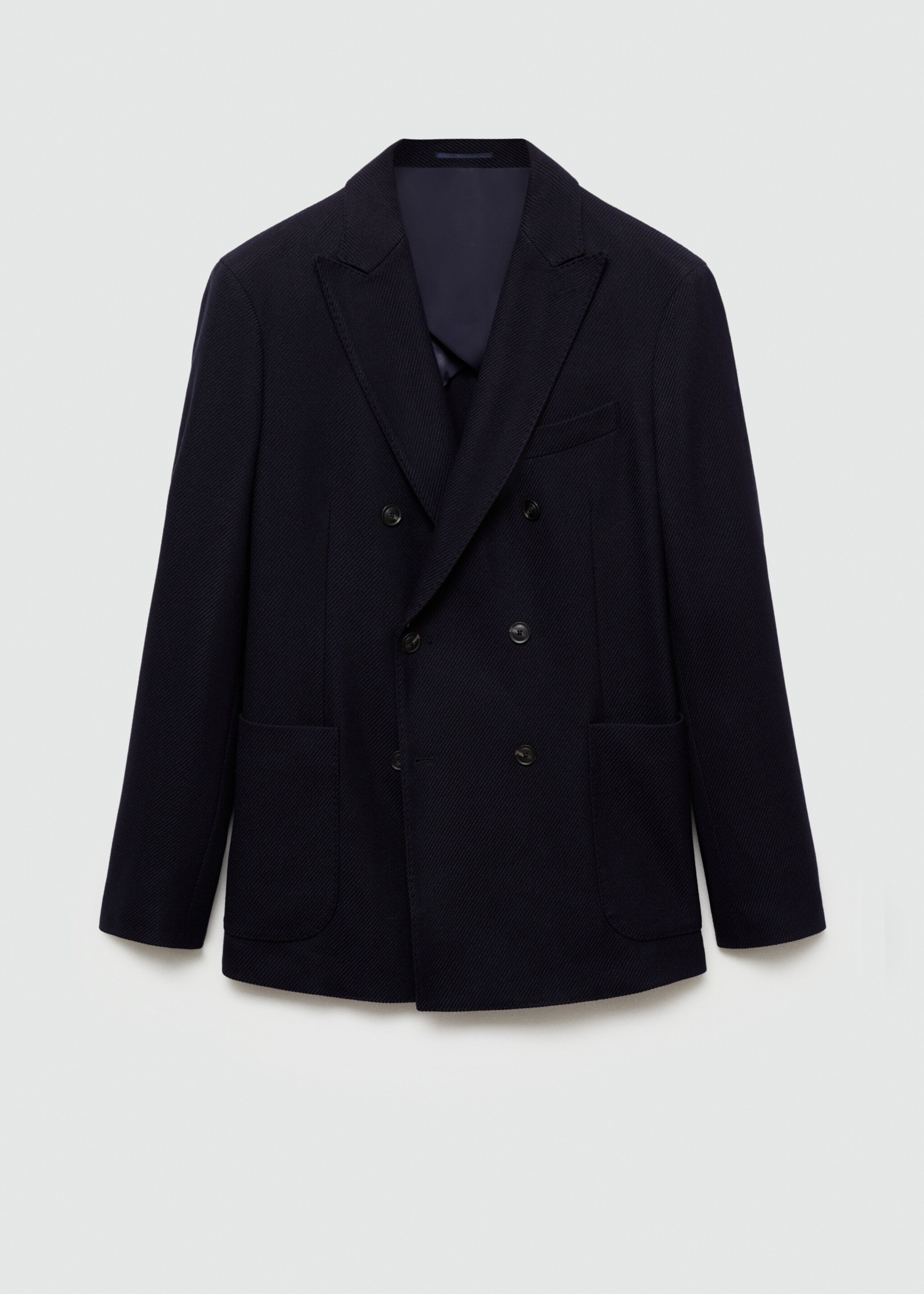 Americana cruzada twill slim fit - Artículo sin modelo, Azul marino oscuro. Ref: 77025973-00.