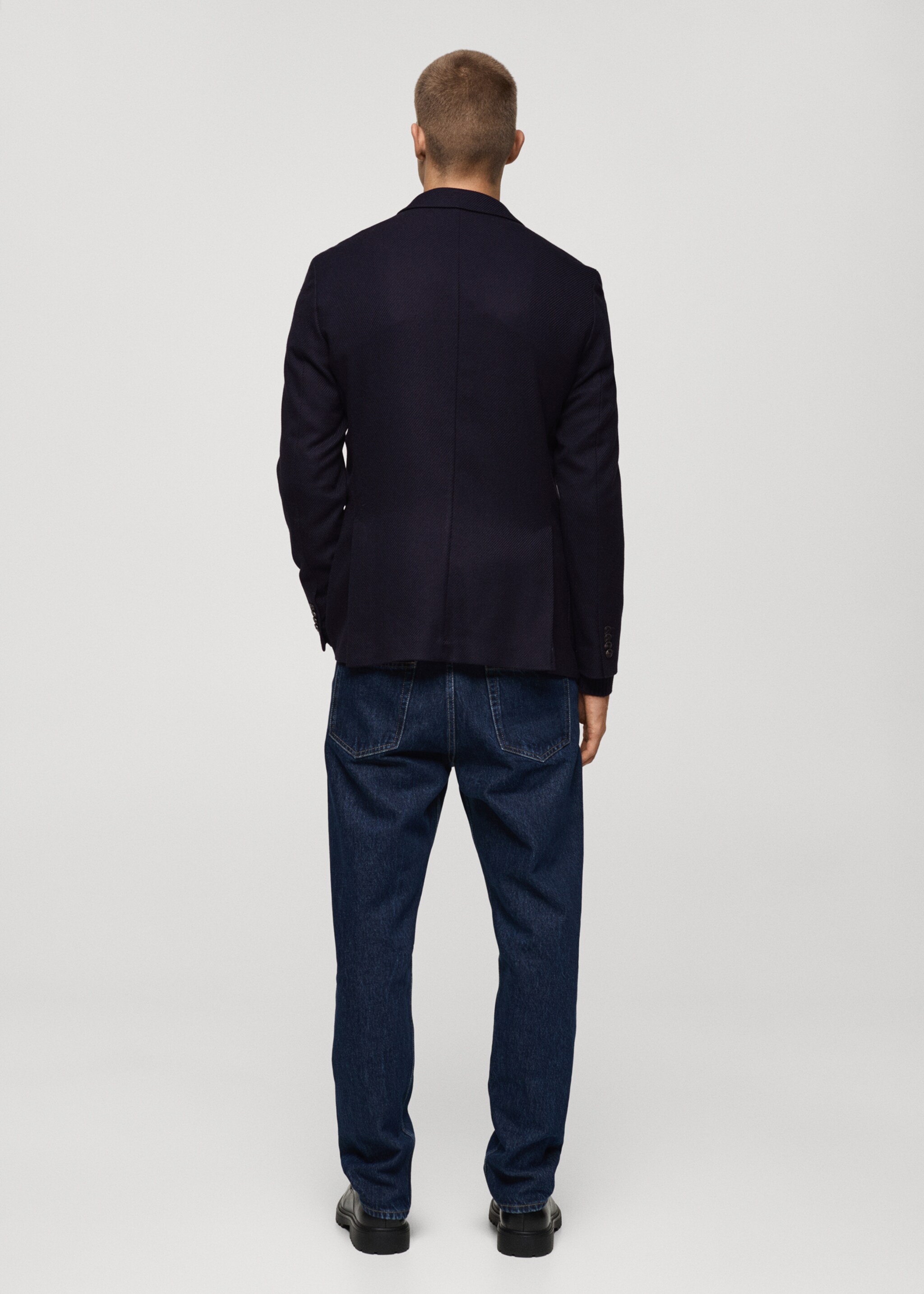 Americana cruzada twill slim fit - Reverso del artículo, Azul marino oscuro. Ref: 77025973-00.