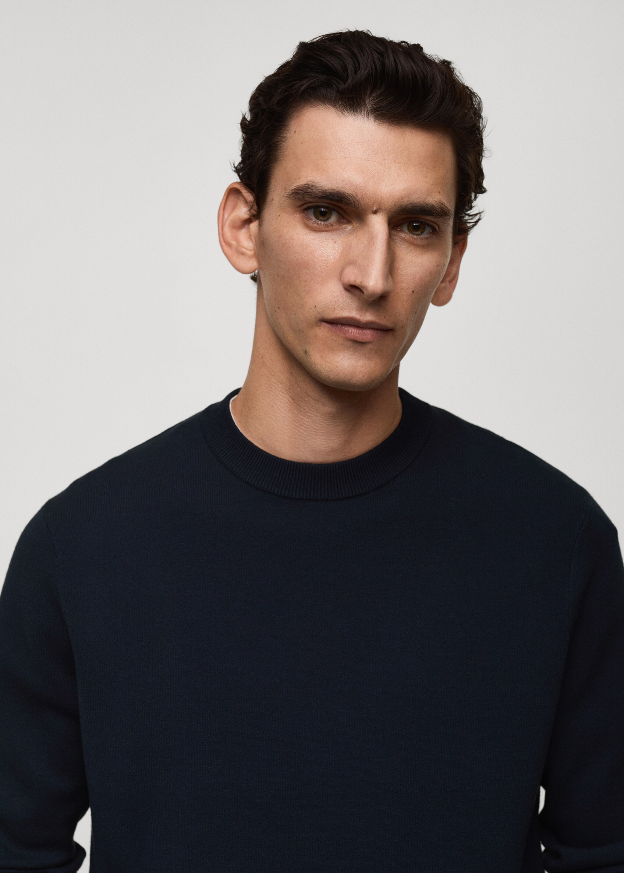 Πουλόβερ μεσαία πλέξη regular fit - Λεπτομέρεια του προϊόντος 1, Σκούρο Μπλε Μαρέν. Ref: 77025974-00.