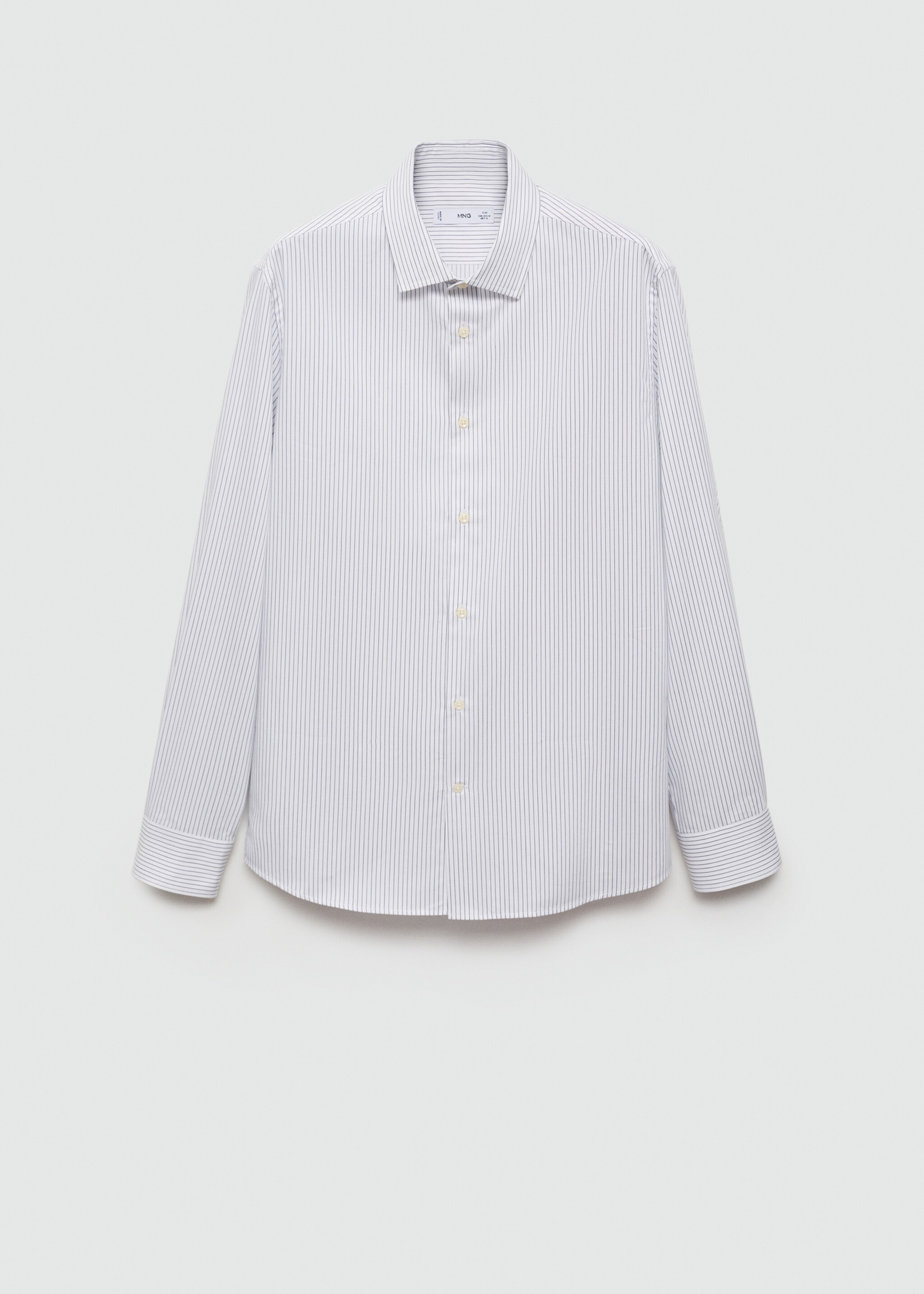Camisa slim fit algodón rayas - Artículo sin modelo, Blanco. Ref: 77025981-00.
