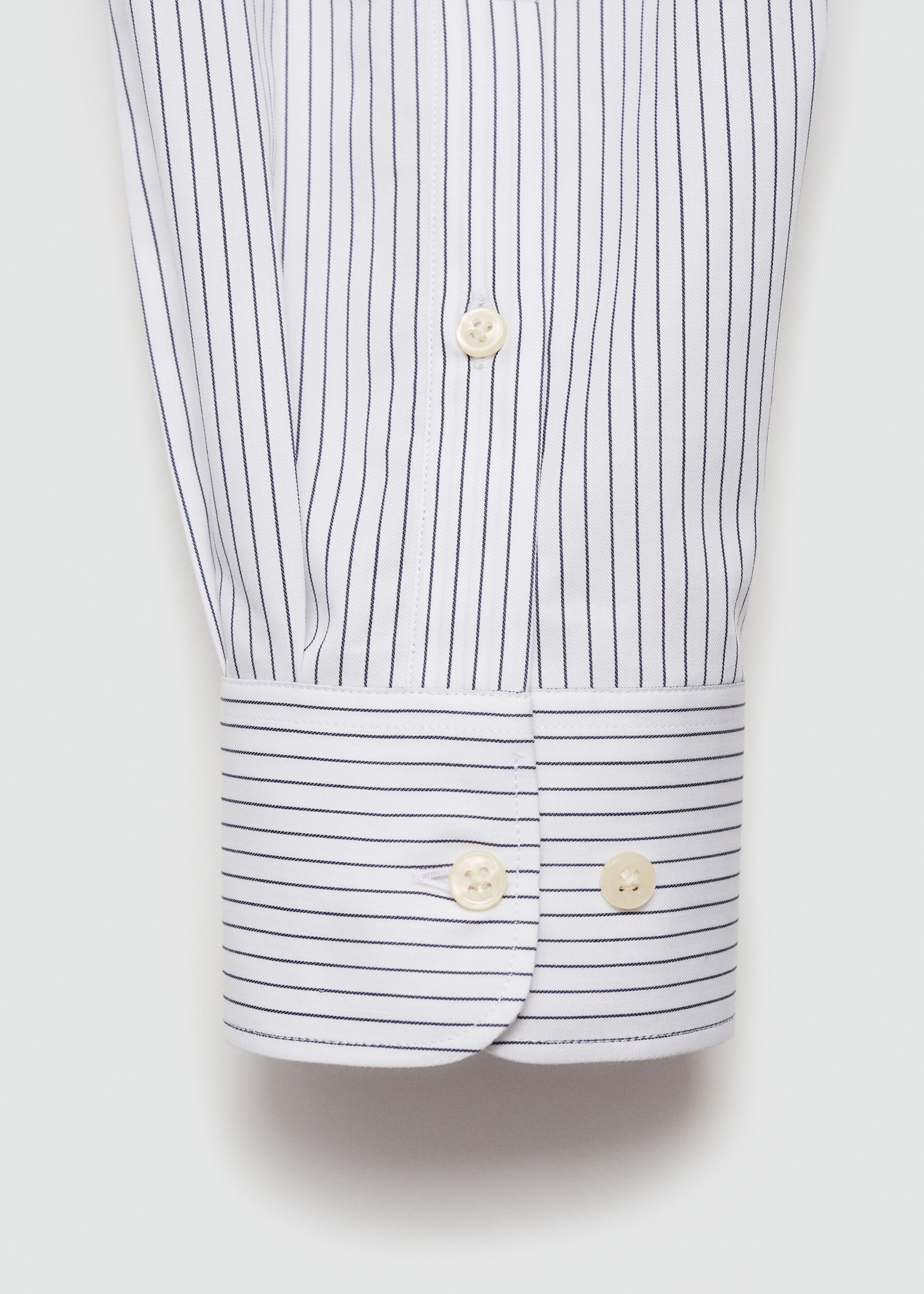 Camisa slim fit algodón rayas - Detalle del artículo 0, Blanco. Ref: 77025981-00.