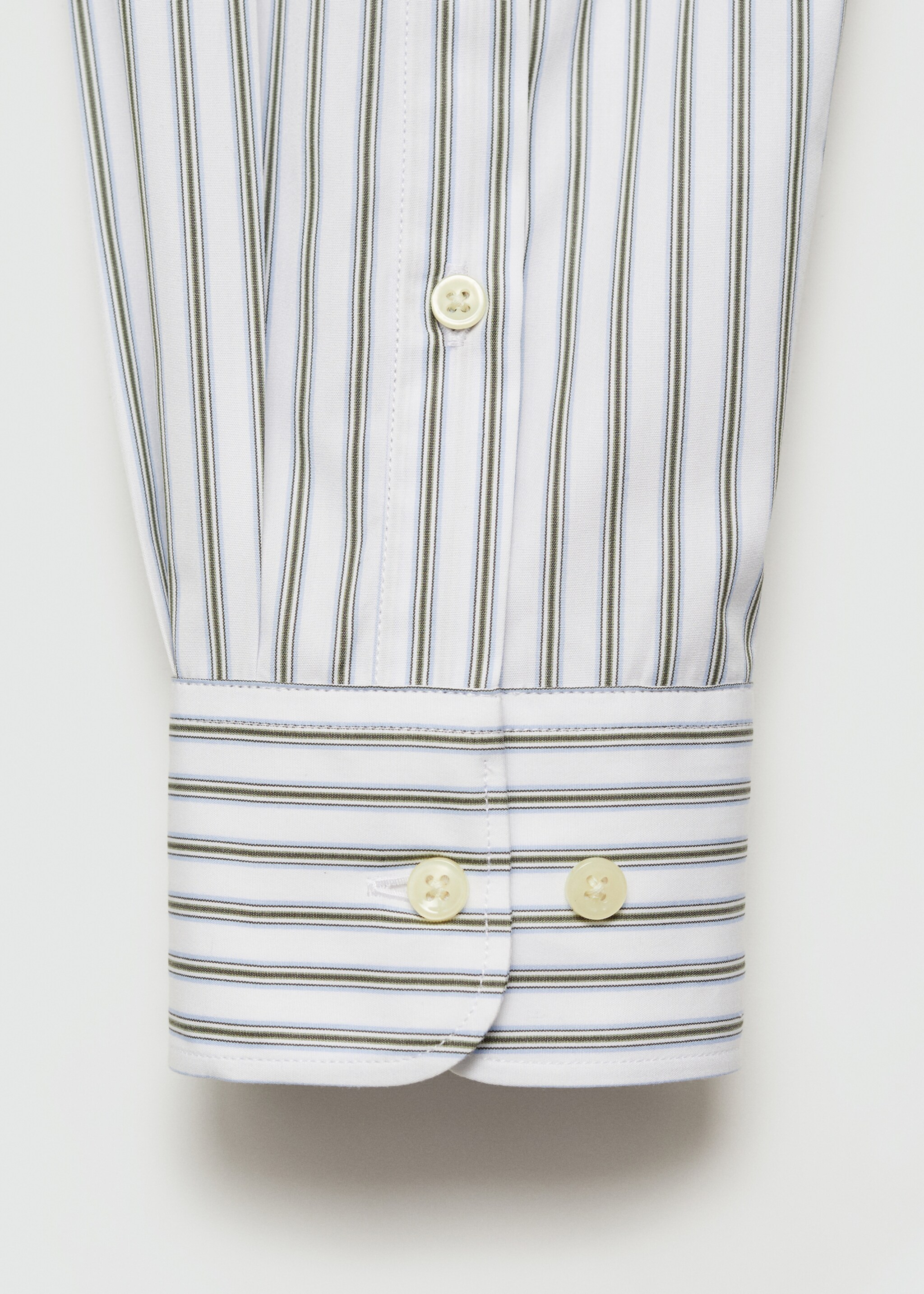 Camisa slim fit algodón rayas - Detalle del artículo 0, Khaki. Ref: 77025981-00.