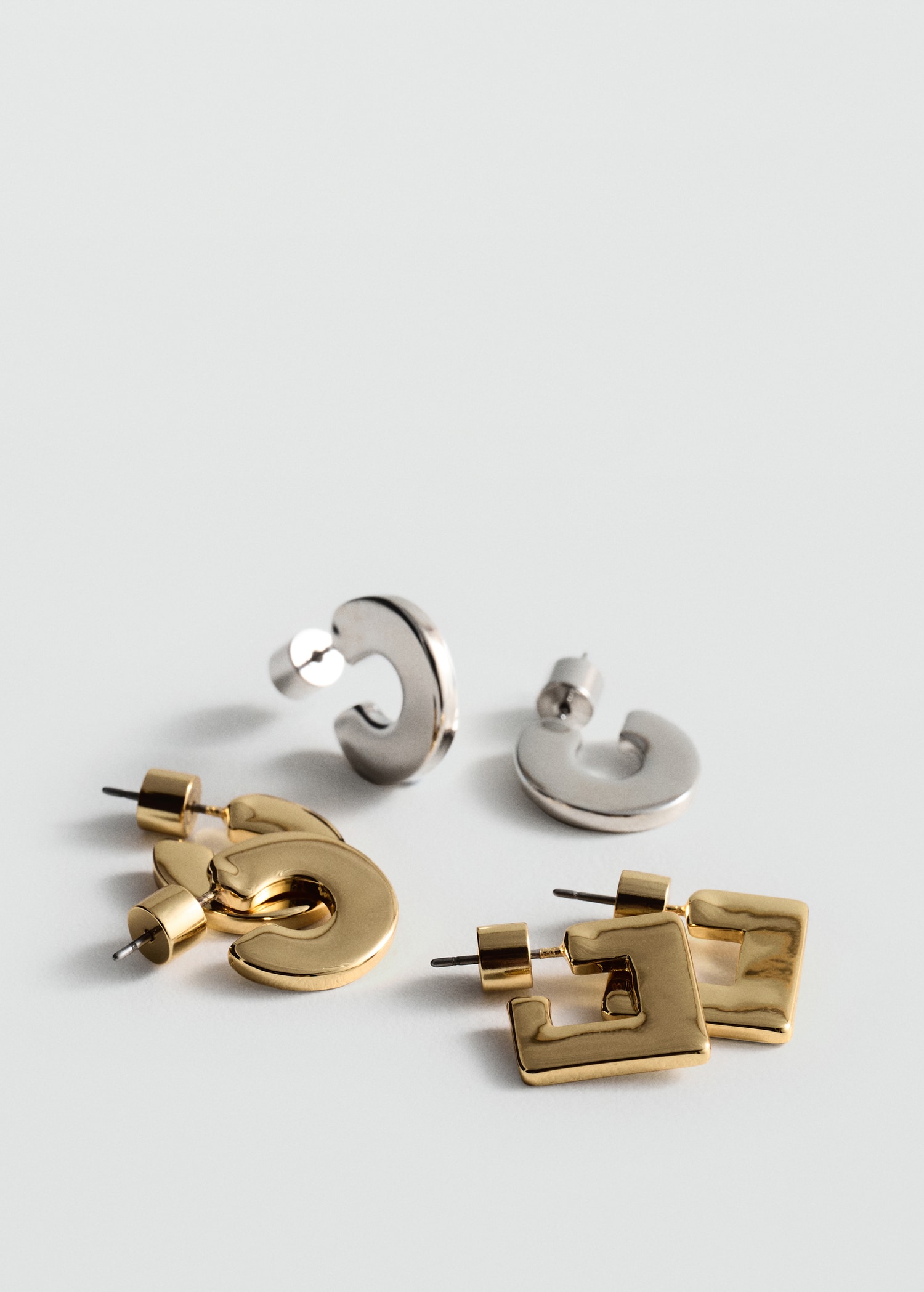 Pack of 3 hoop earrings - Medium plane