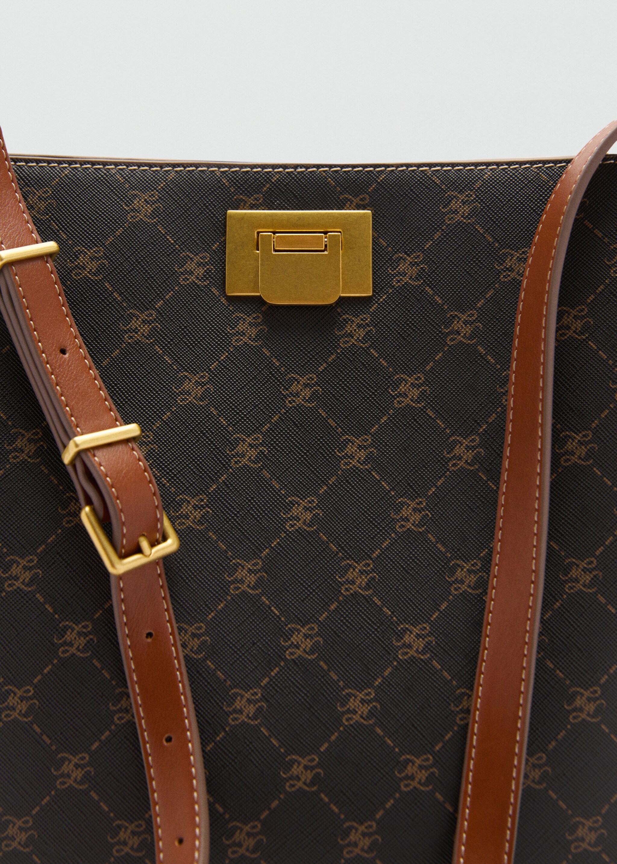 Bolso shopper detalle metálico - Detalle del artículo 1, Marrón. Ref: 77026005-00.