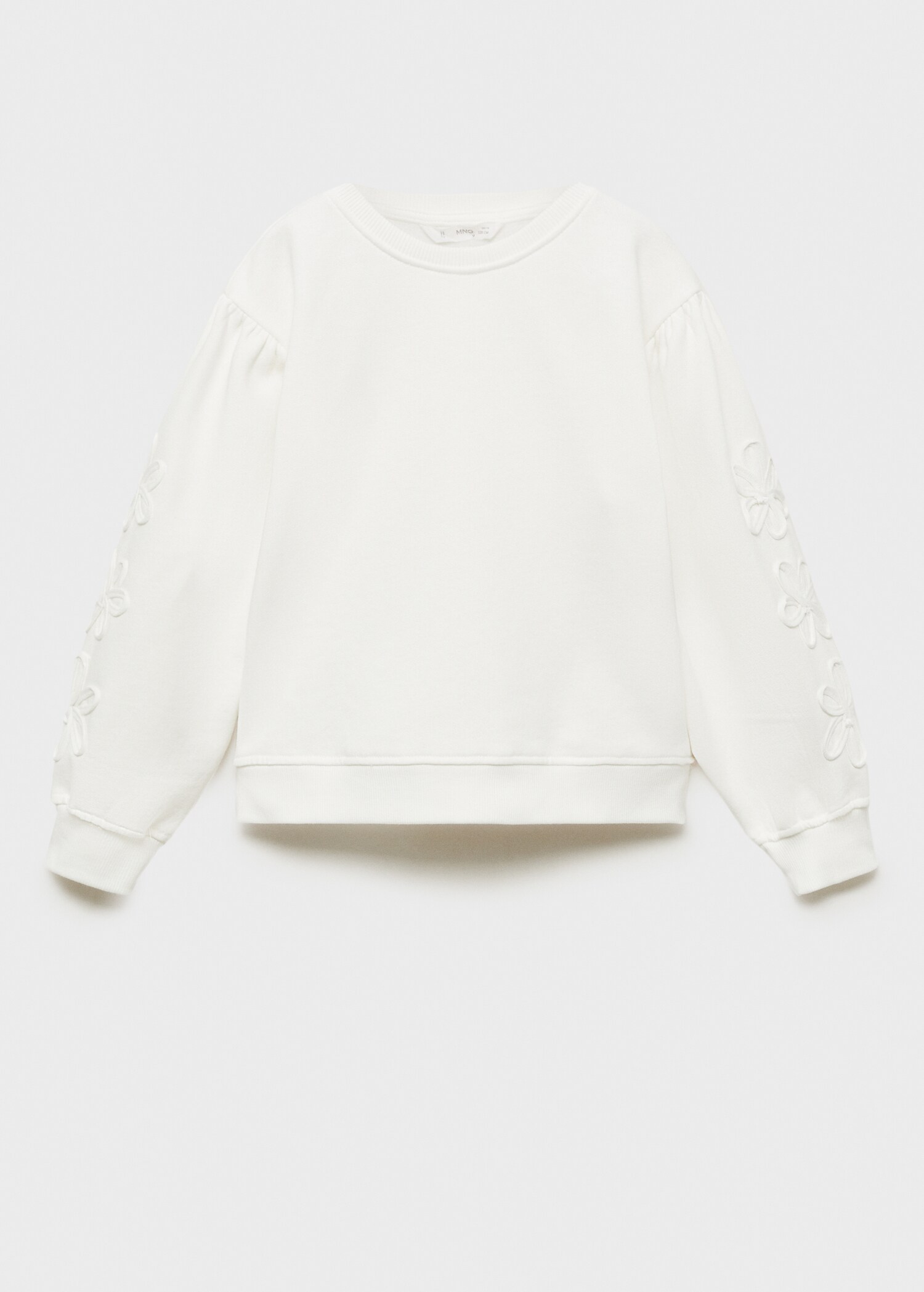 Bomullssweatshirt broderad detalj - Artikel utan modell