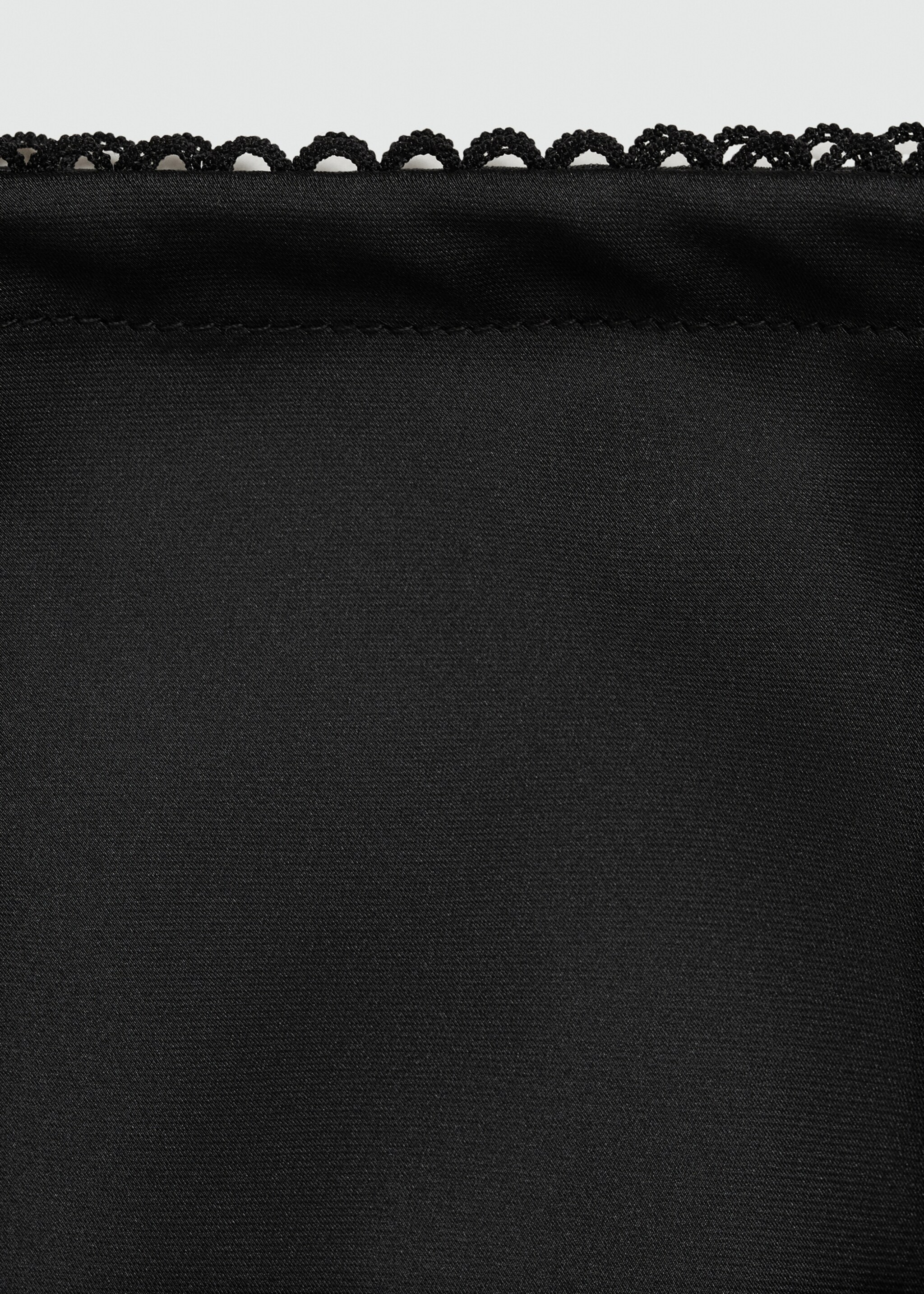 Satin long skirt - Details of the article 8, Black. Ref: 77026351-00.