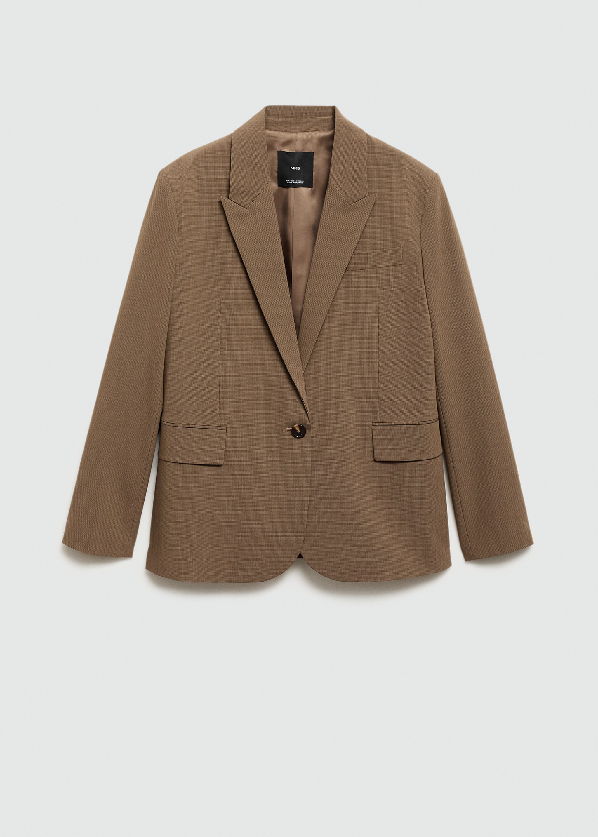 Micro-houndstooth suit jacket - Article without model, Brown. Ref: 77026726-00.