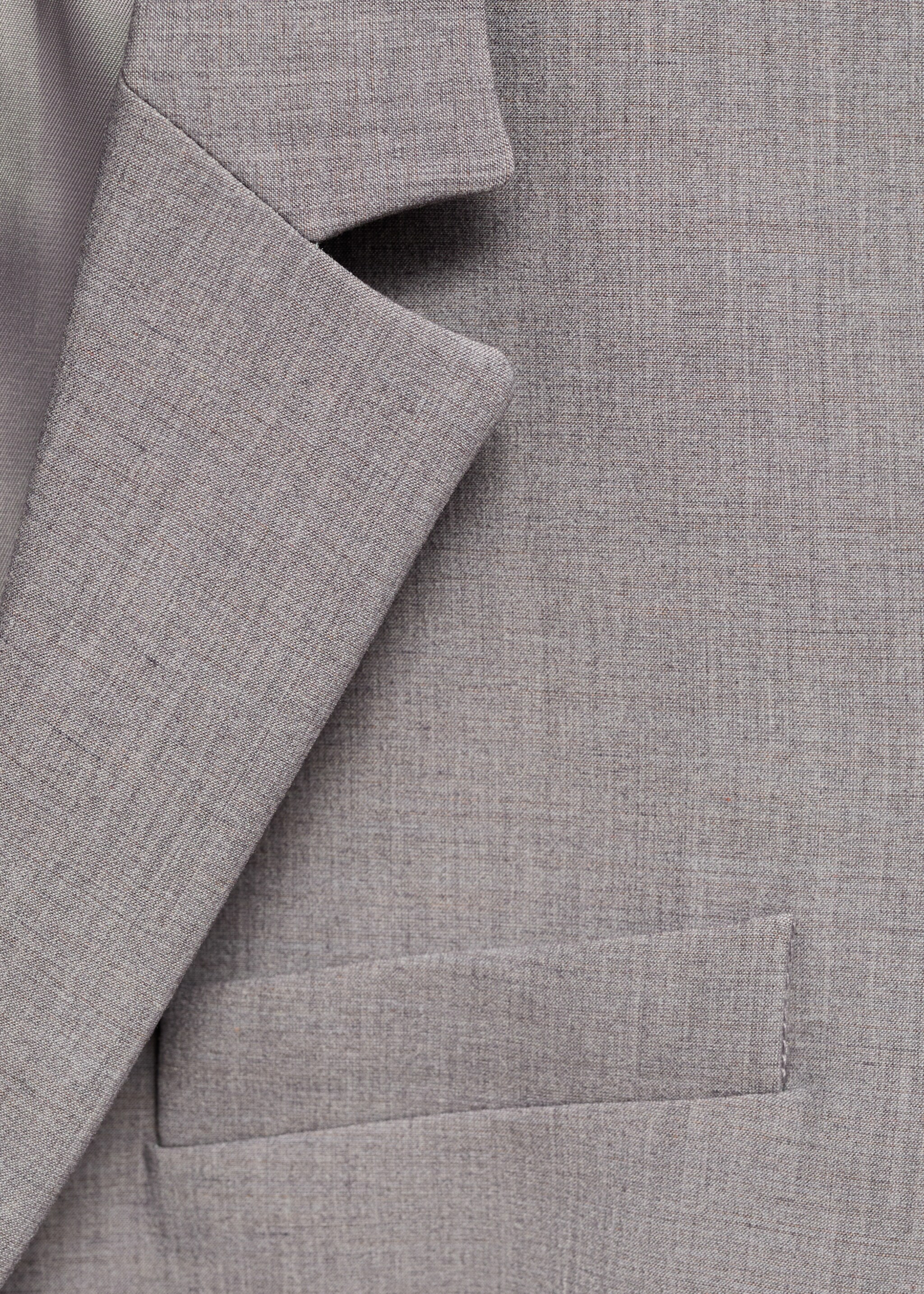 Straight-fit suit jacket - Details of the article 8, Grey. Ref: 77026728-00.