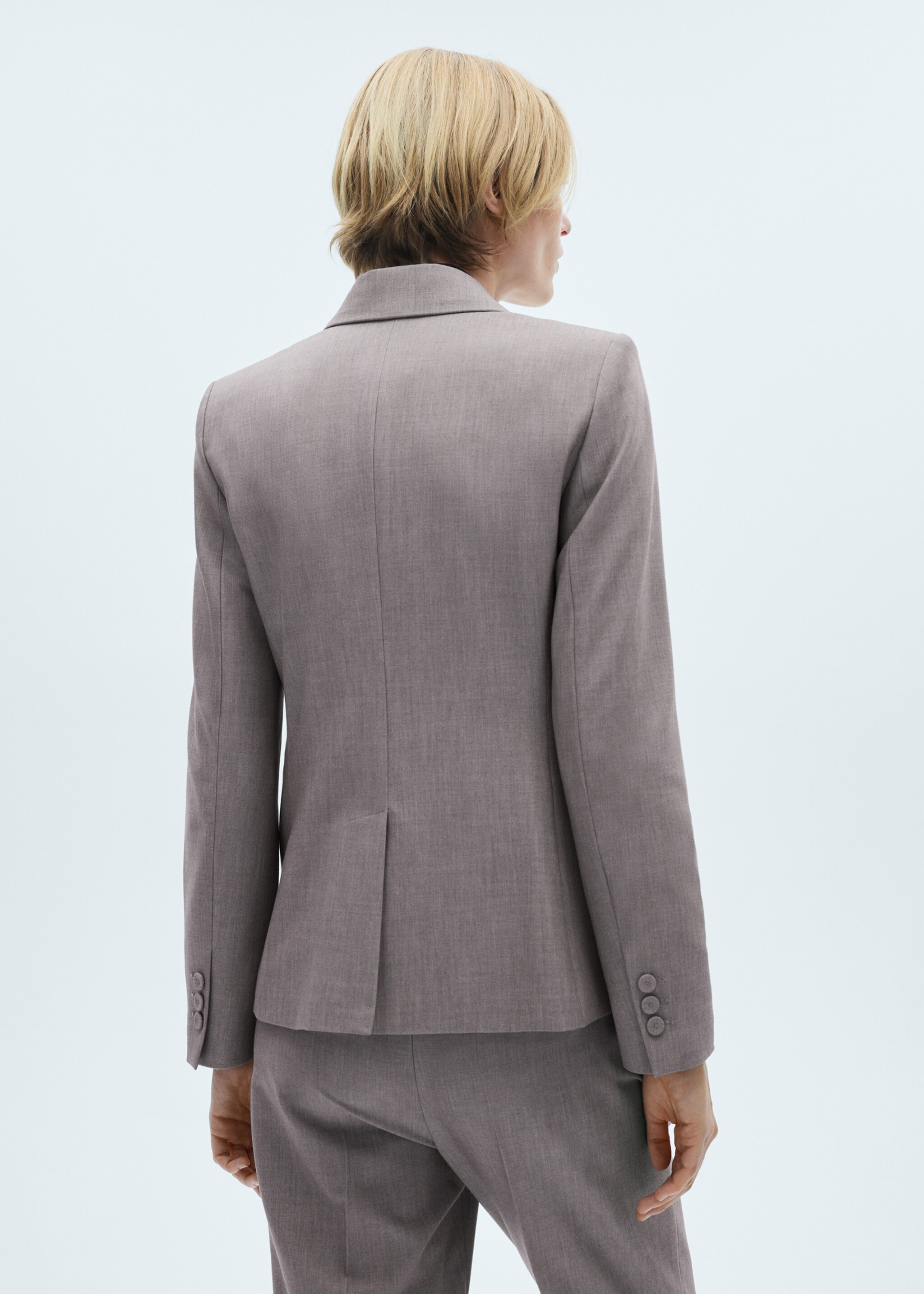 Straight-fit suit jacket - Reverse of the article, Grey. Ref: 77026728-00.