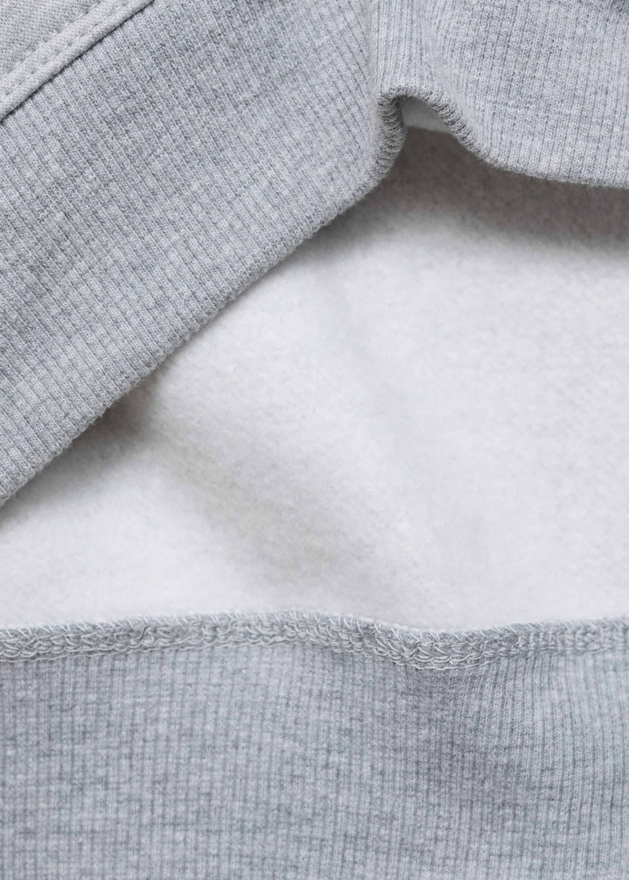 Embroidered detail cotton sweatshirt - Details of the article 0, Medium Heather Grey. Ref: 77026731-00.