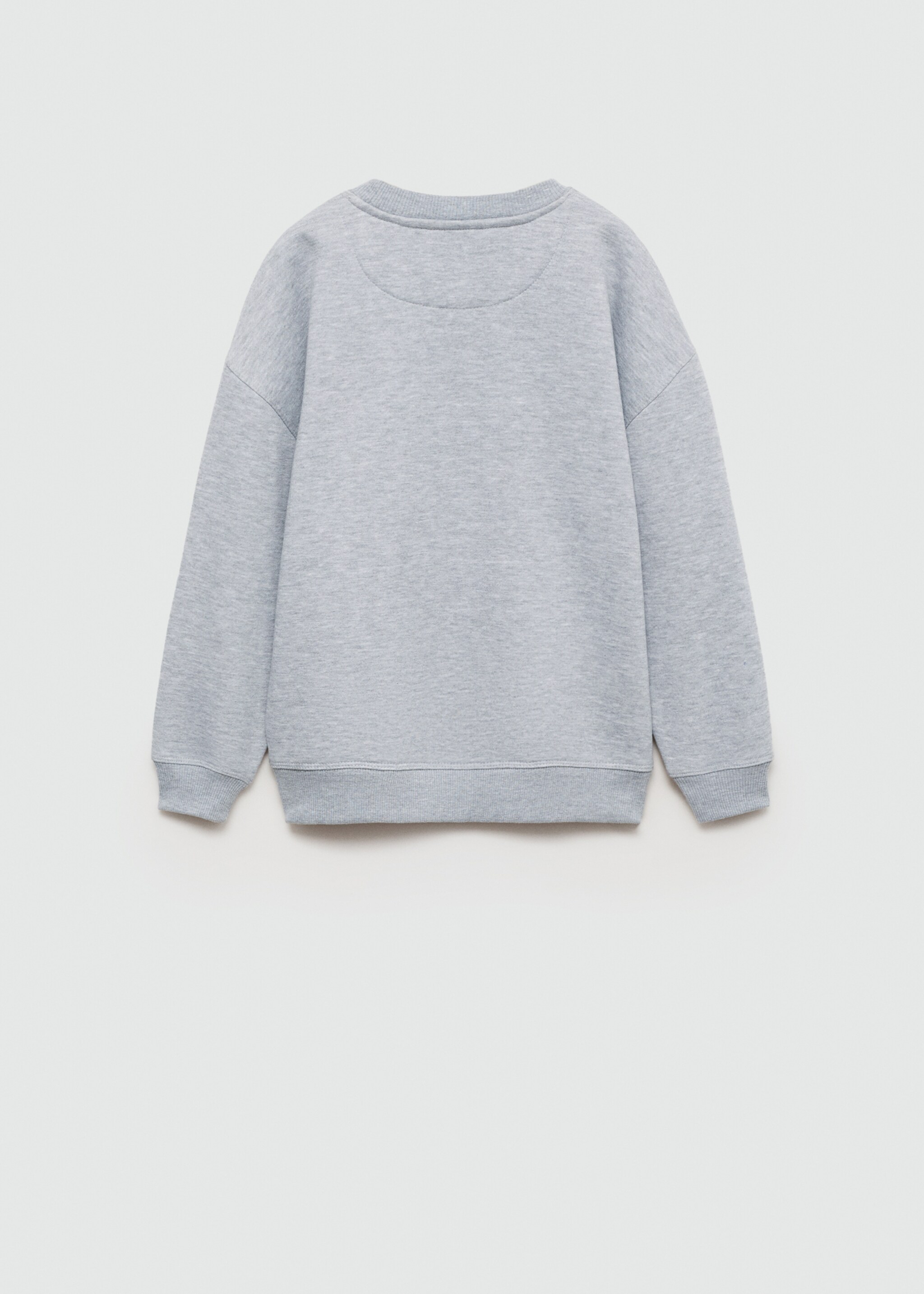 Embroidered detail cotton sweatshirt - Reverse of the article, Medium Heather Grey. Ref: 77026731-00.