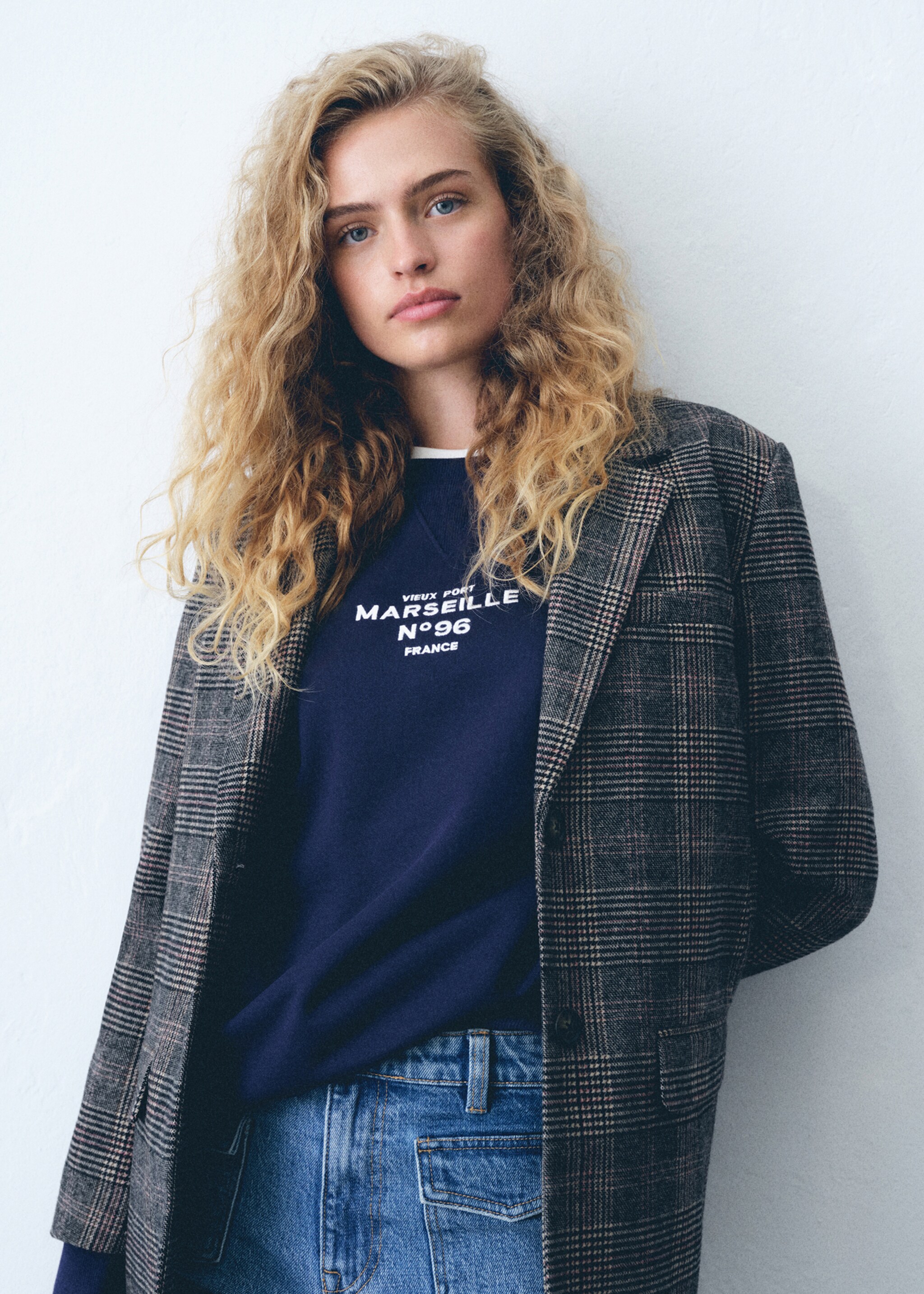Printed cotton sweatshirt - Details of the article 5, Blue. Ref: 77026737-00.