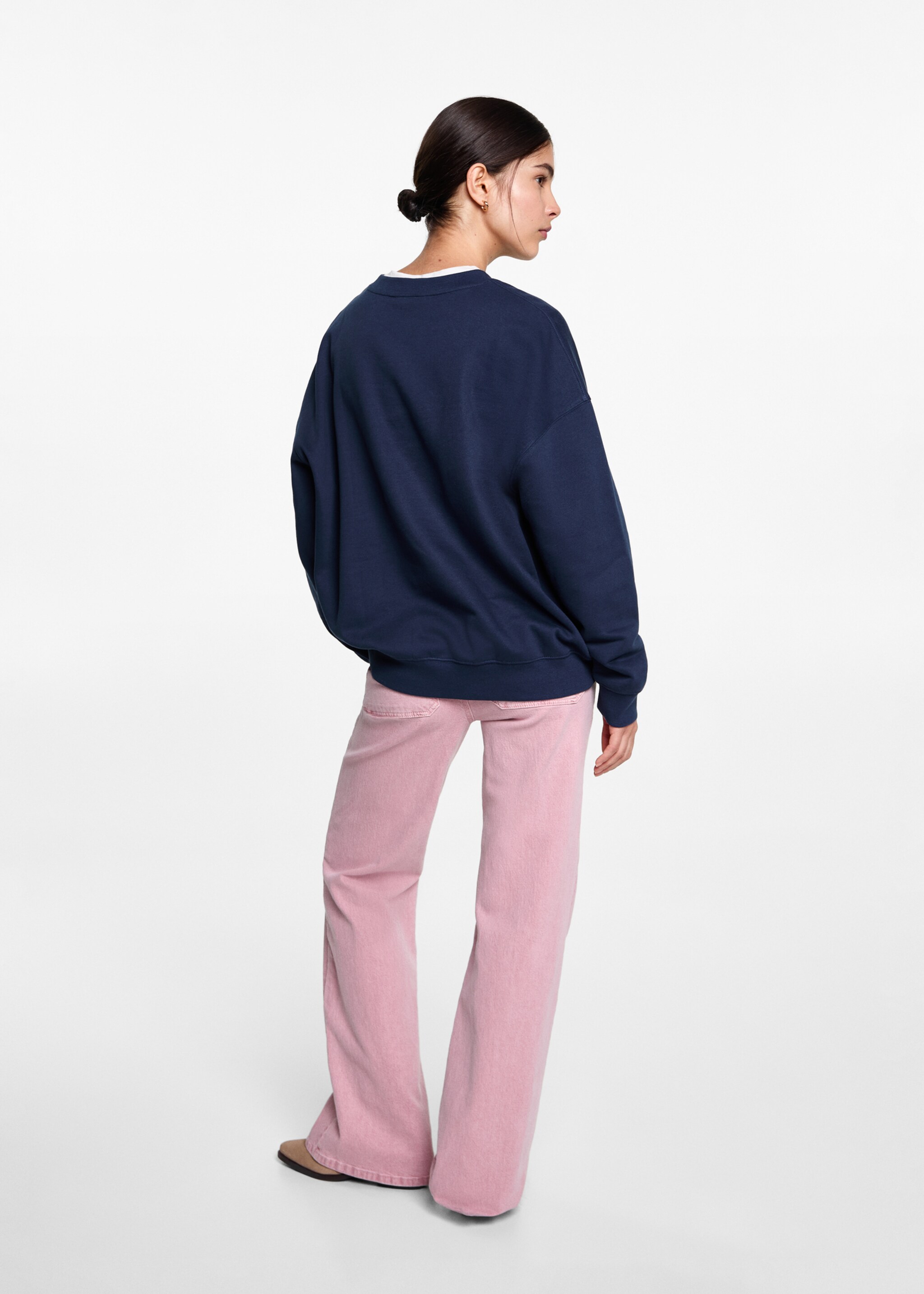 Printed cotton sweatshirt - Reverse of the article, Blue. Ref: 77026737-00.