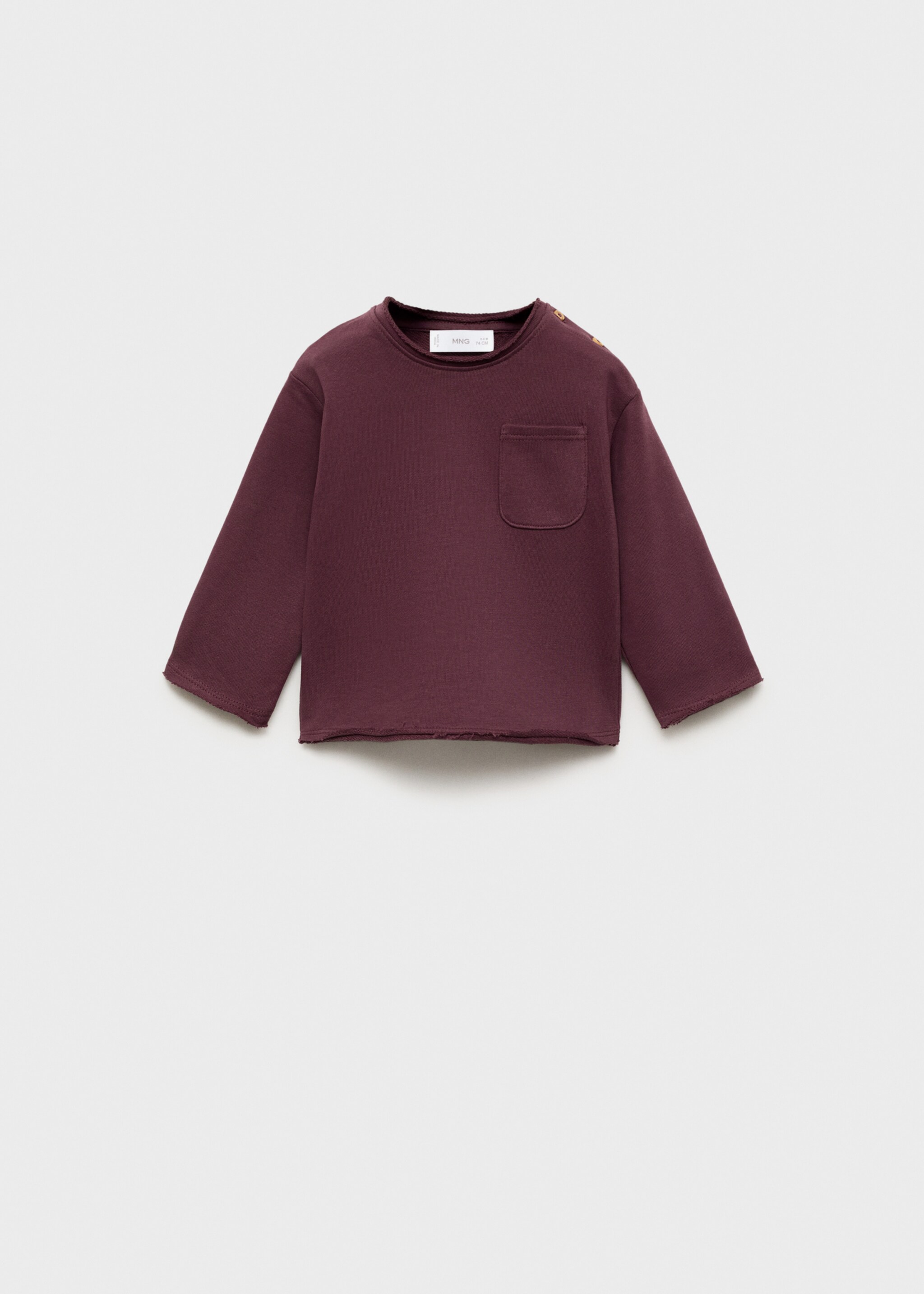 Bawełniana bluza z kieszenią - Artykuł bez modela/modelki, Burgund. Ref: 77026738-00.