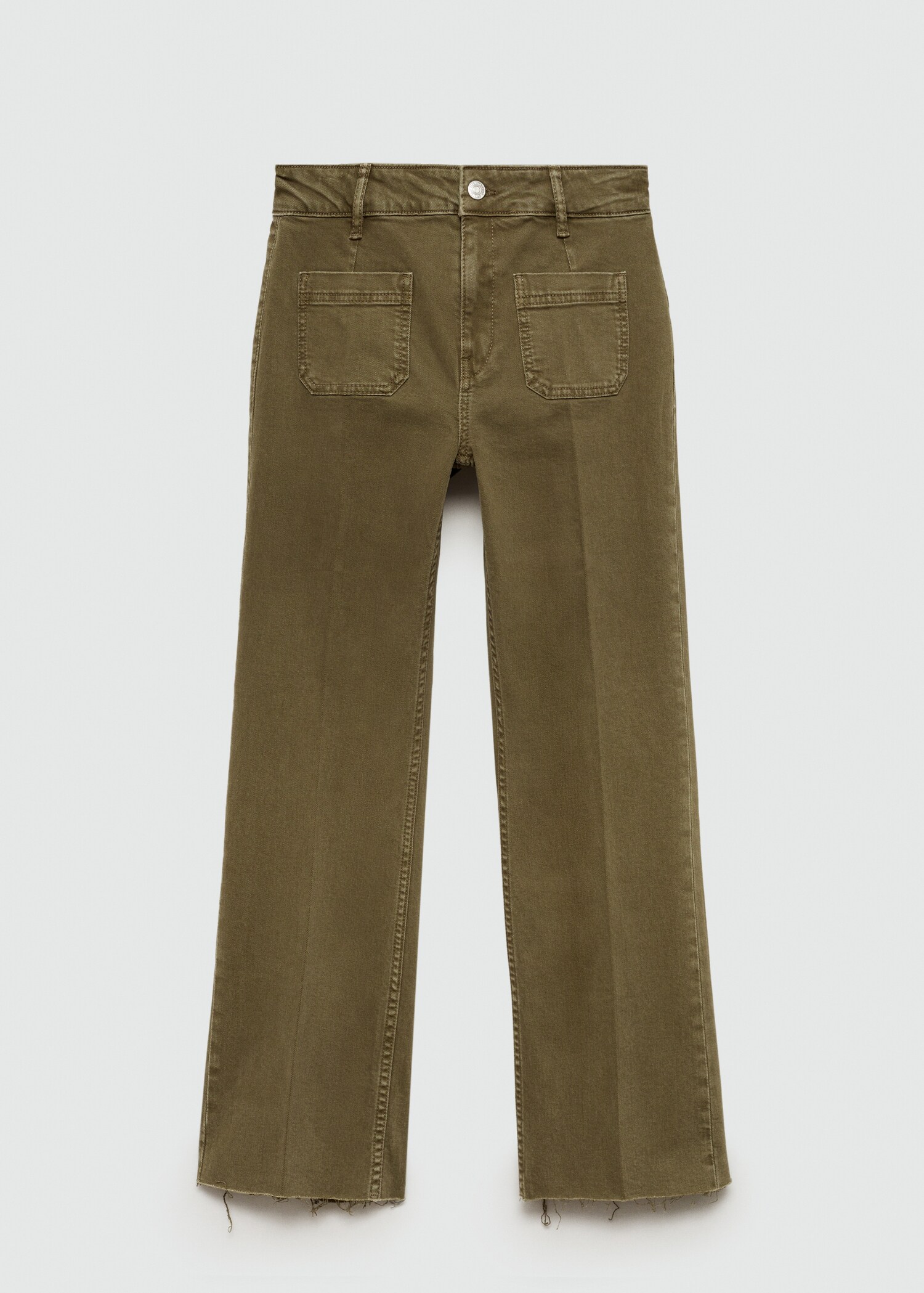 Flared cropped jeans with pockets - Article without model