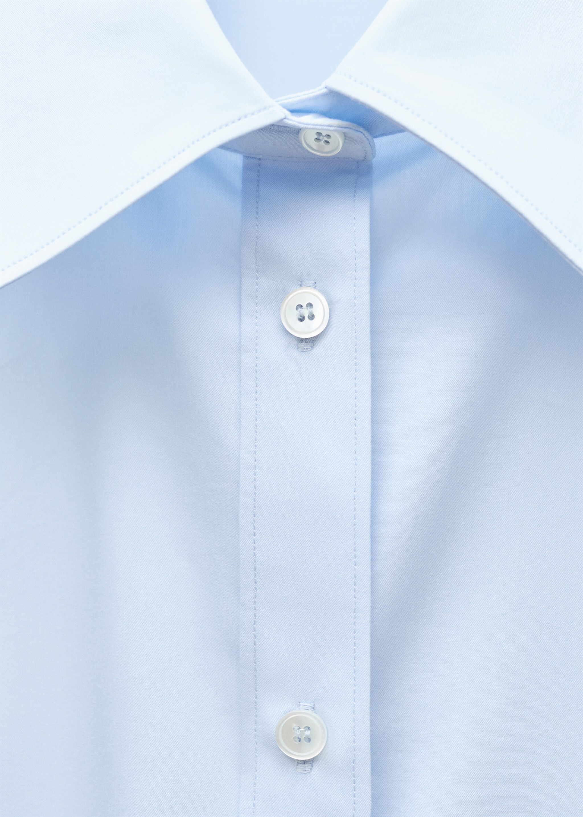 Oversize poplin shirt - Details of the article 8, Sky Blue. Ref: 77026746-00.