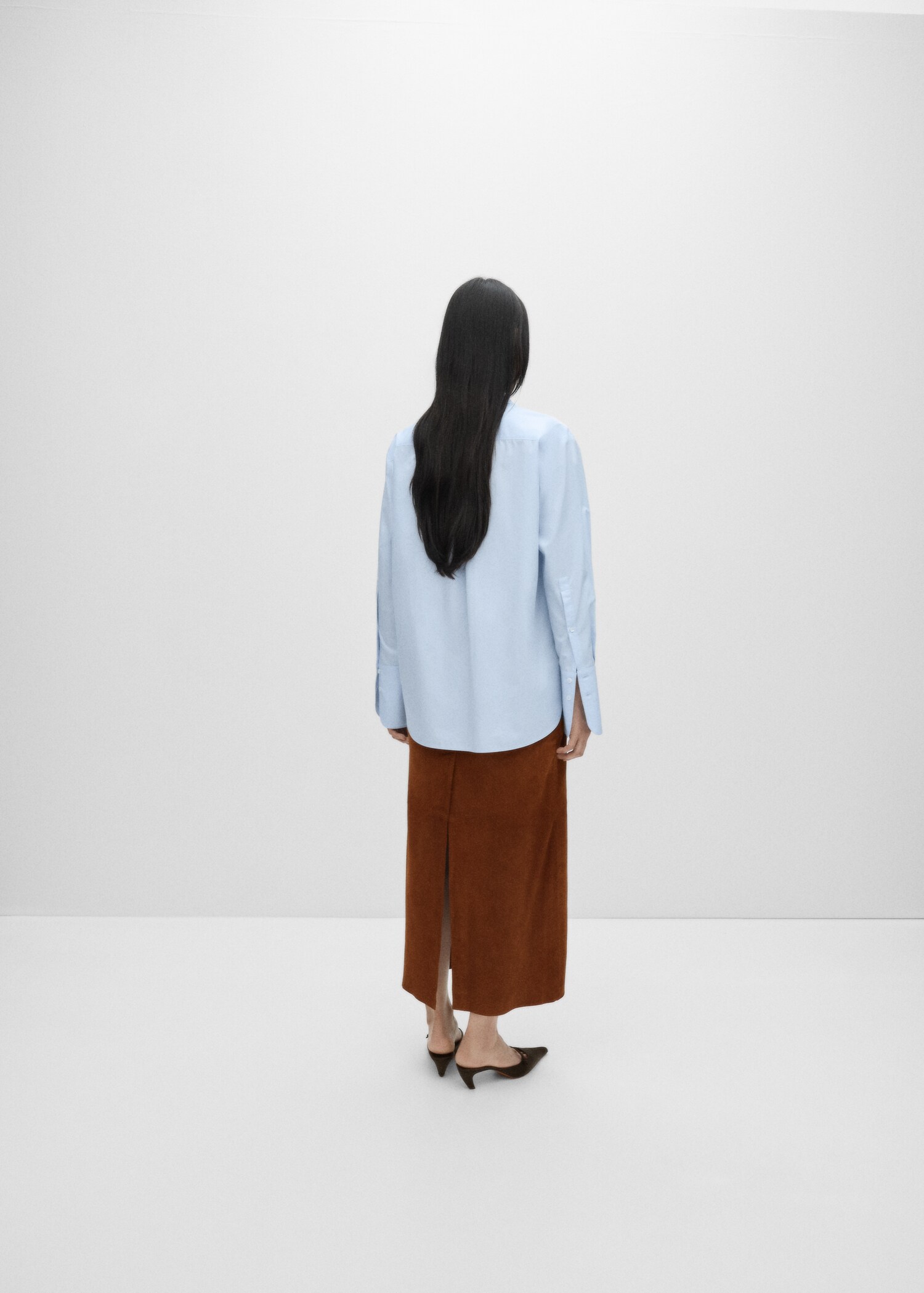 Oversize poplin shirt - Reverse of the article