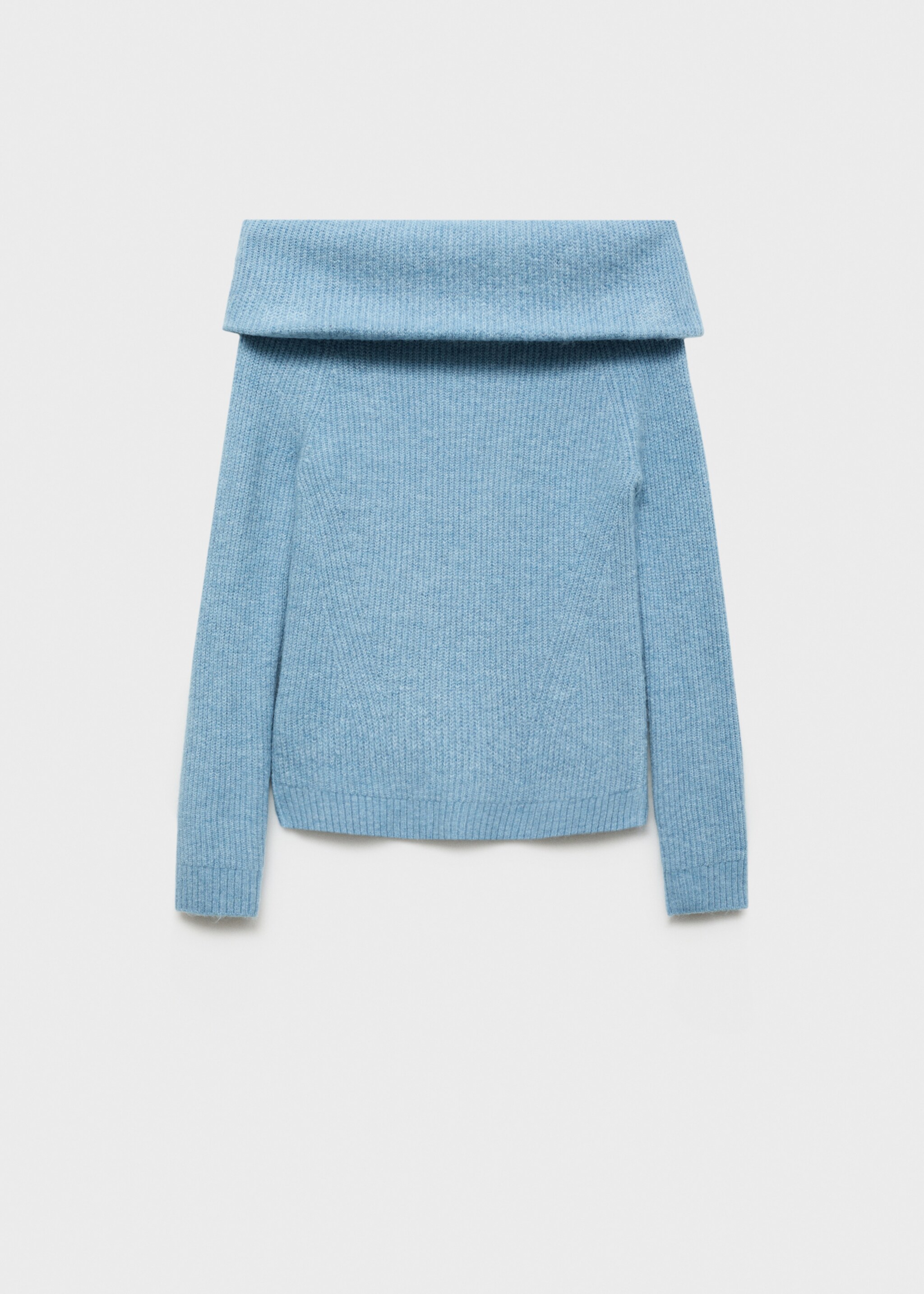 Schulterfreier Strickpullover - Artikel ohne Model, Himmelblau. Ref: 77026750-00.