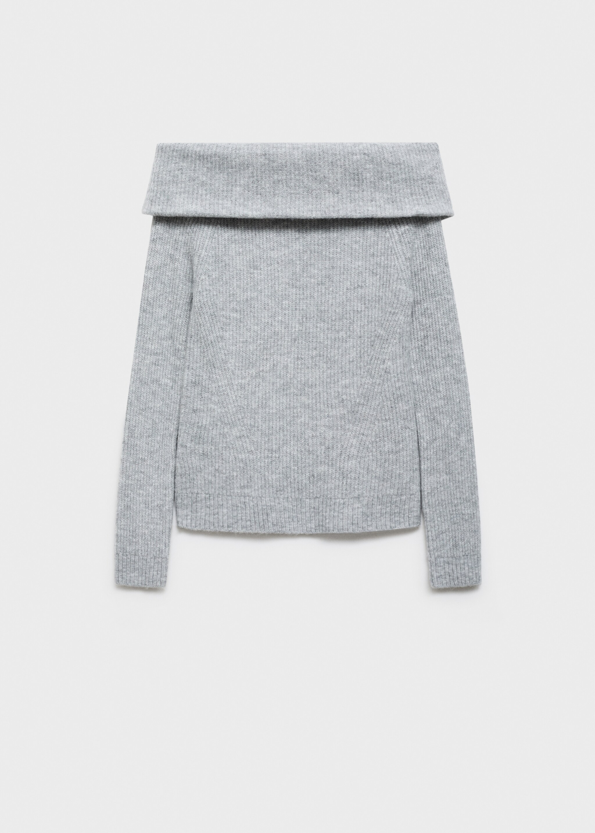 Schulterfreier Strickpullover - Artikel ohne Model, Grau. Ref: 77026750-00.