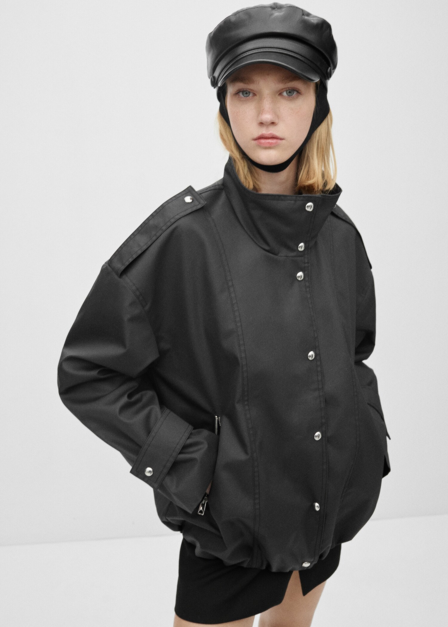 Oversized button-down parka - Medium plane