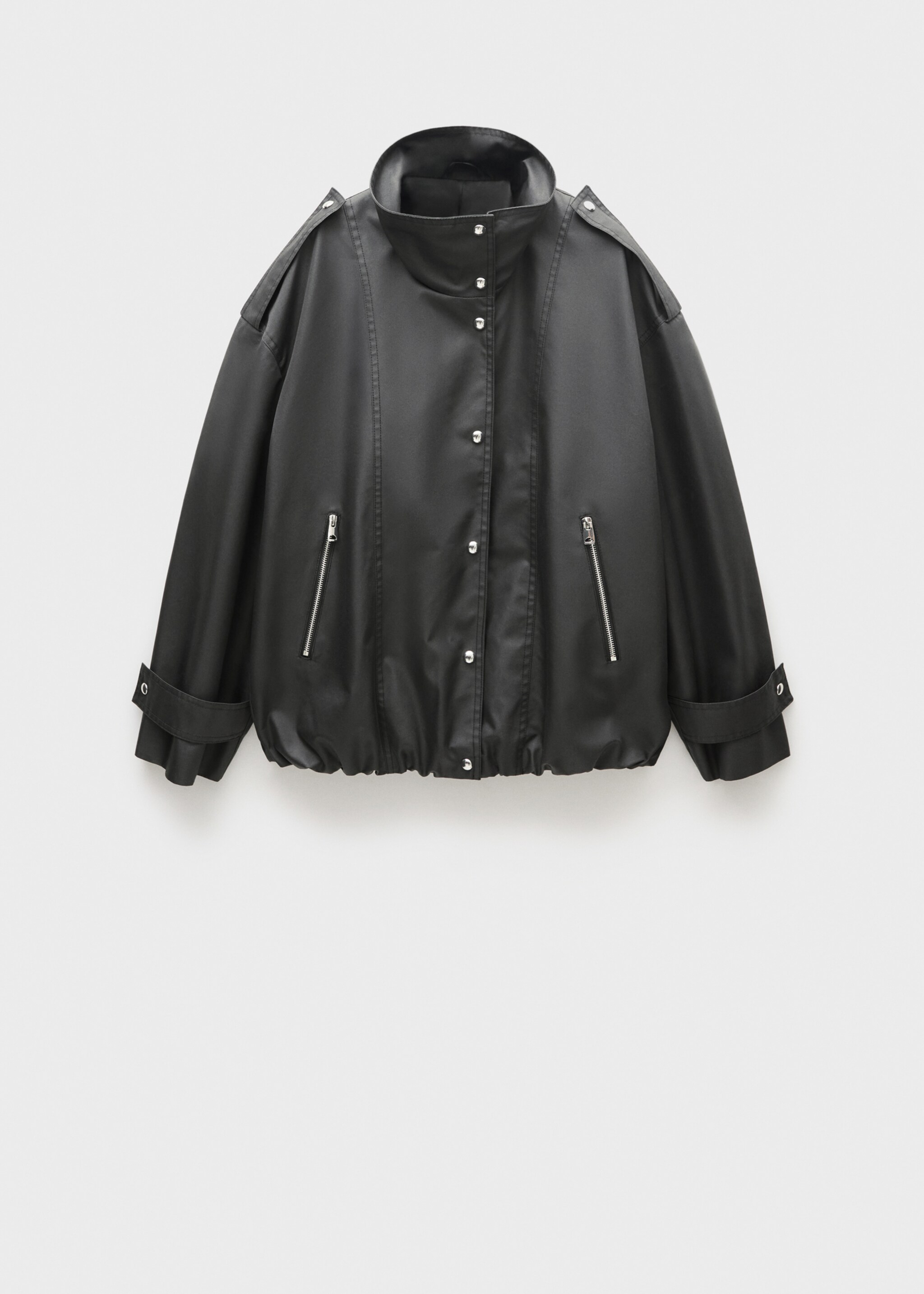 Oversized-Parka mit Knöpfen - Artikel ohne Model, Schwarz. Ref: 77026752-00.