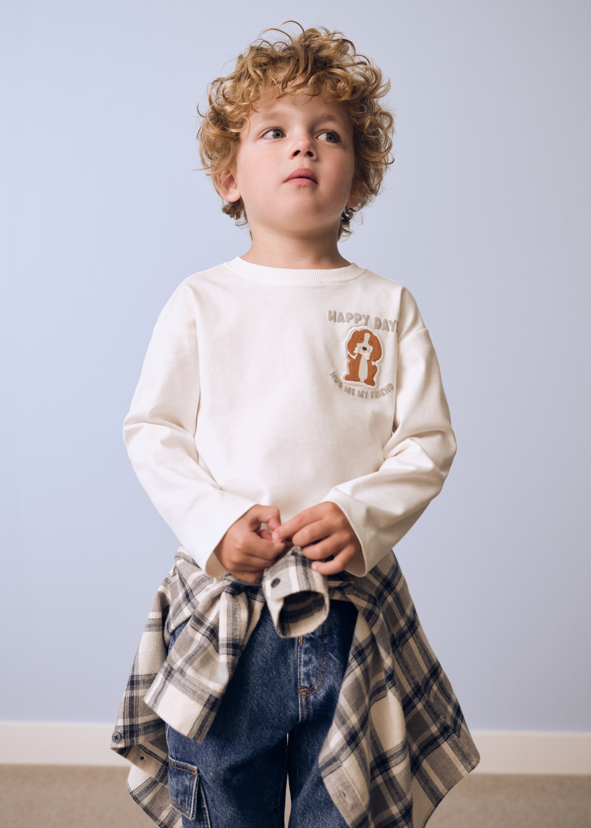 Printed long sleeve t-shirt - Details of the article 5, Off White. Ref: 77026753-00.