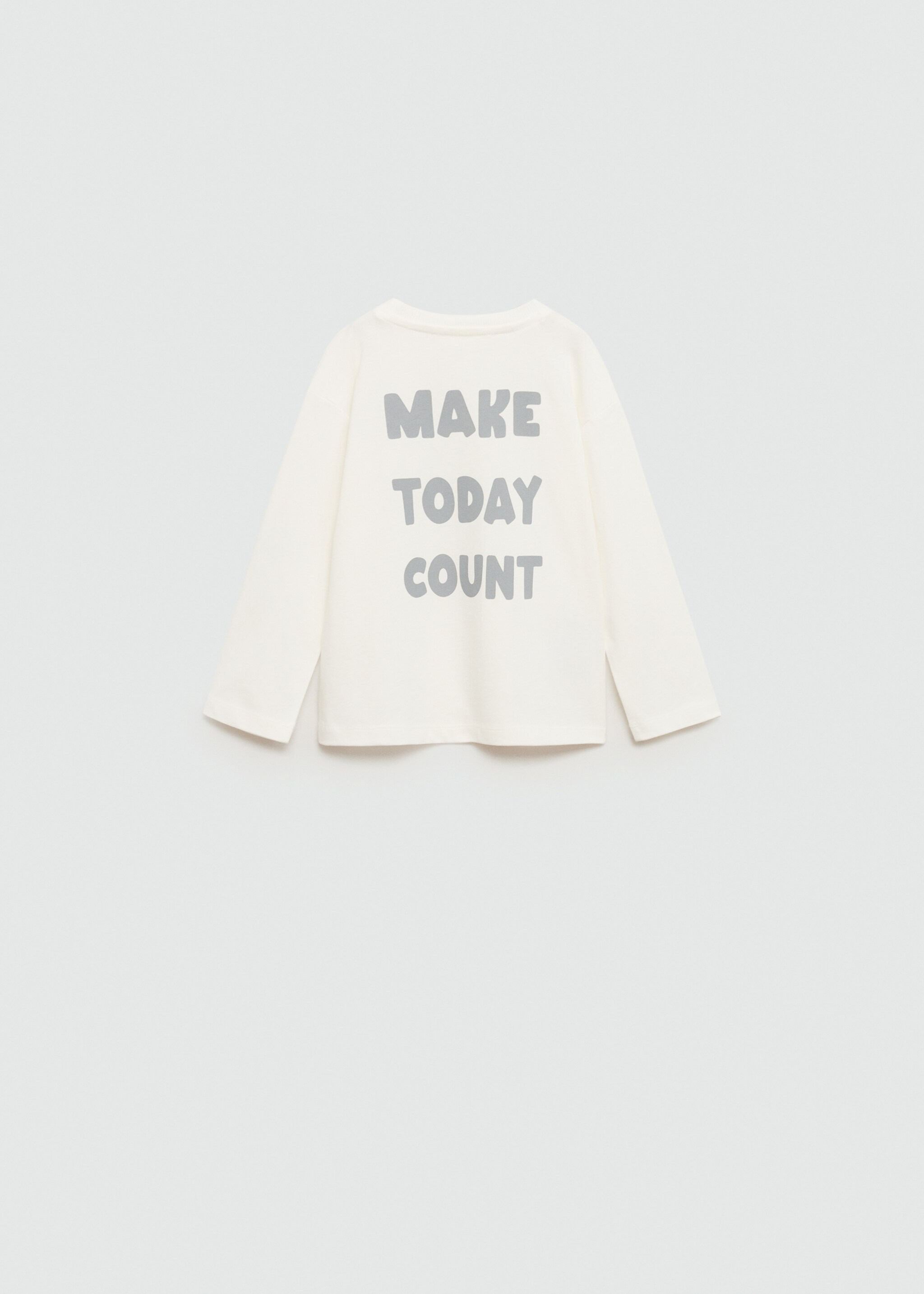 Printed long sleeve t-shirt - Reverse of the article, Off White. Ref: 77026753-00.