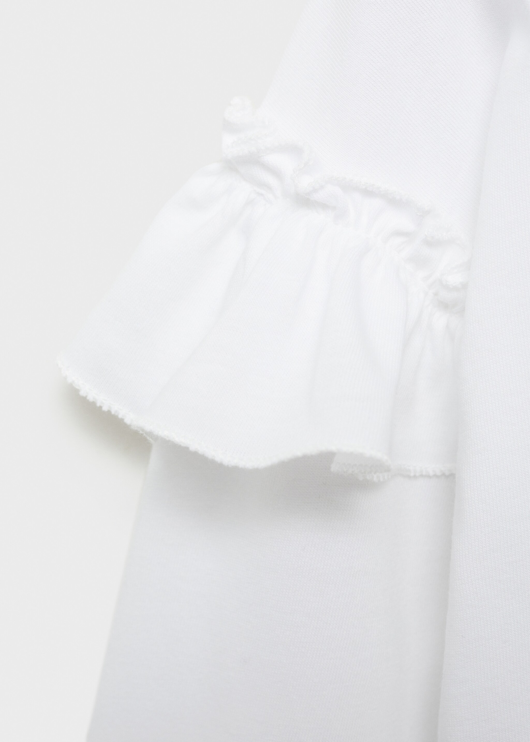 Long -sleeved t-shirt with ruffles - Details of the article 0, Off White. Ref: 77026760-00.