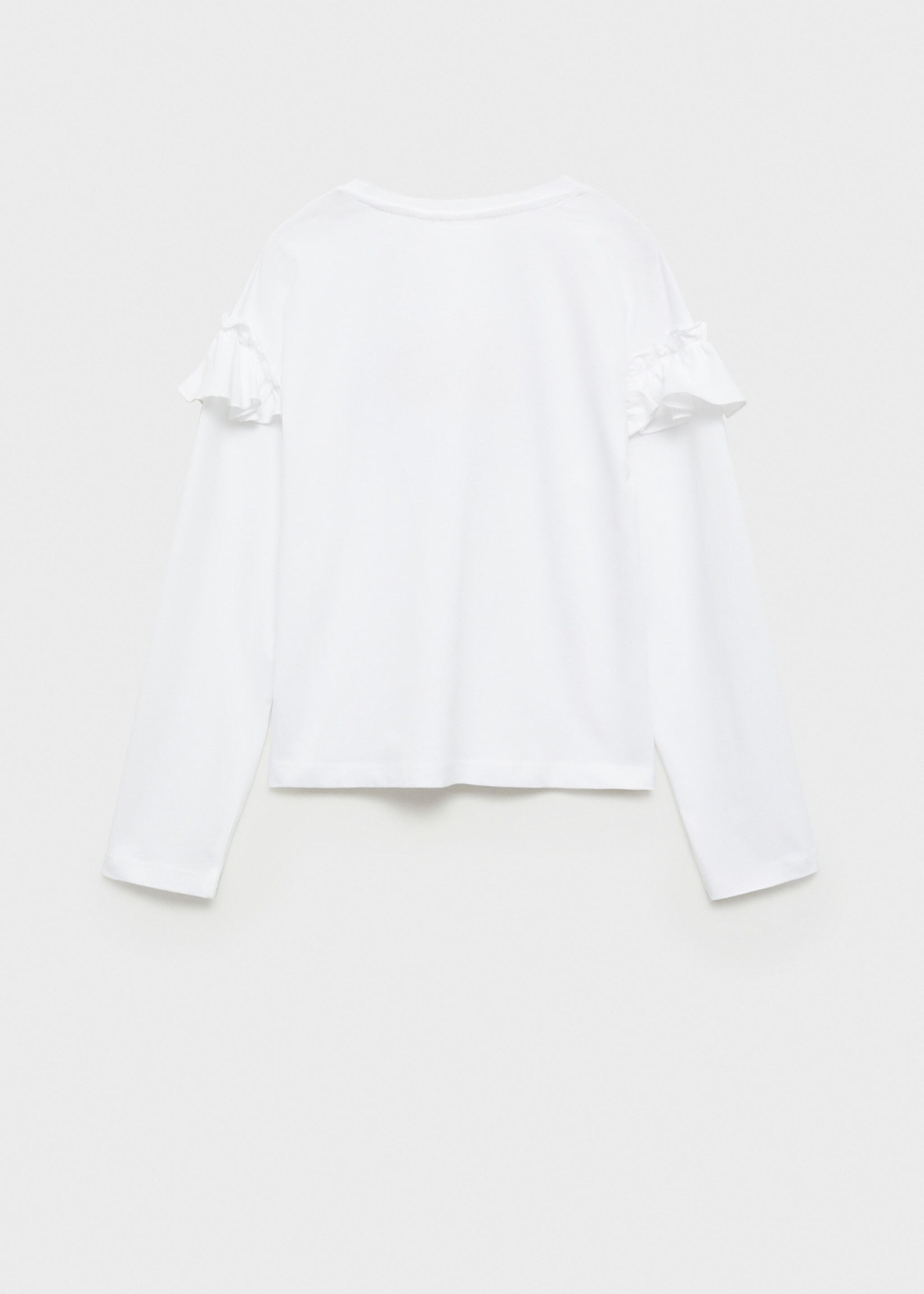 Long -sleeved t-shirt with ruffles - Reverse of the article, Off White. Ref: 77026760-00.