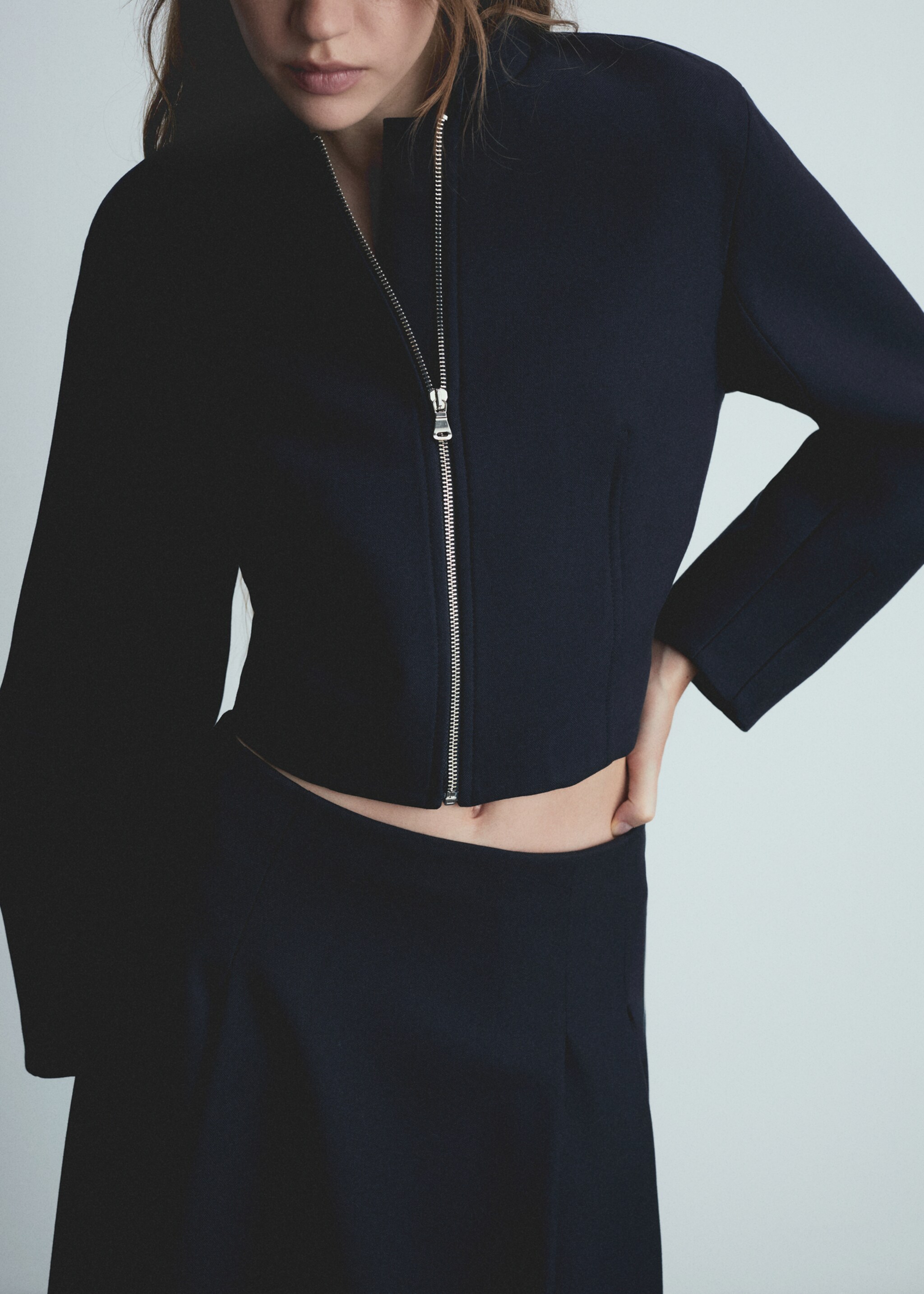 Bomber na zip - Detail zboží 6, Námořnická modrá. Ref: 77026762-00.