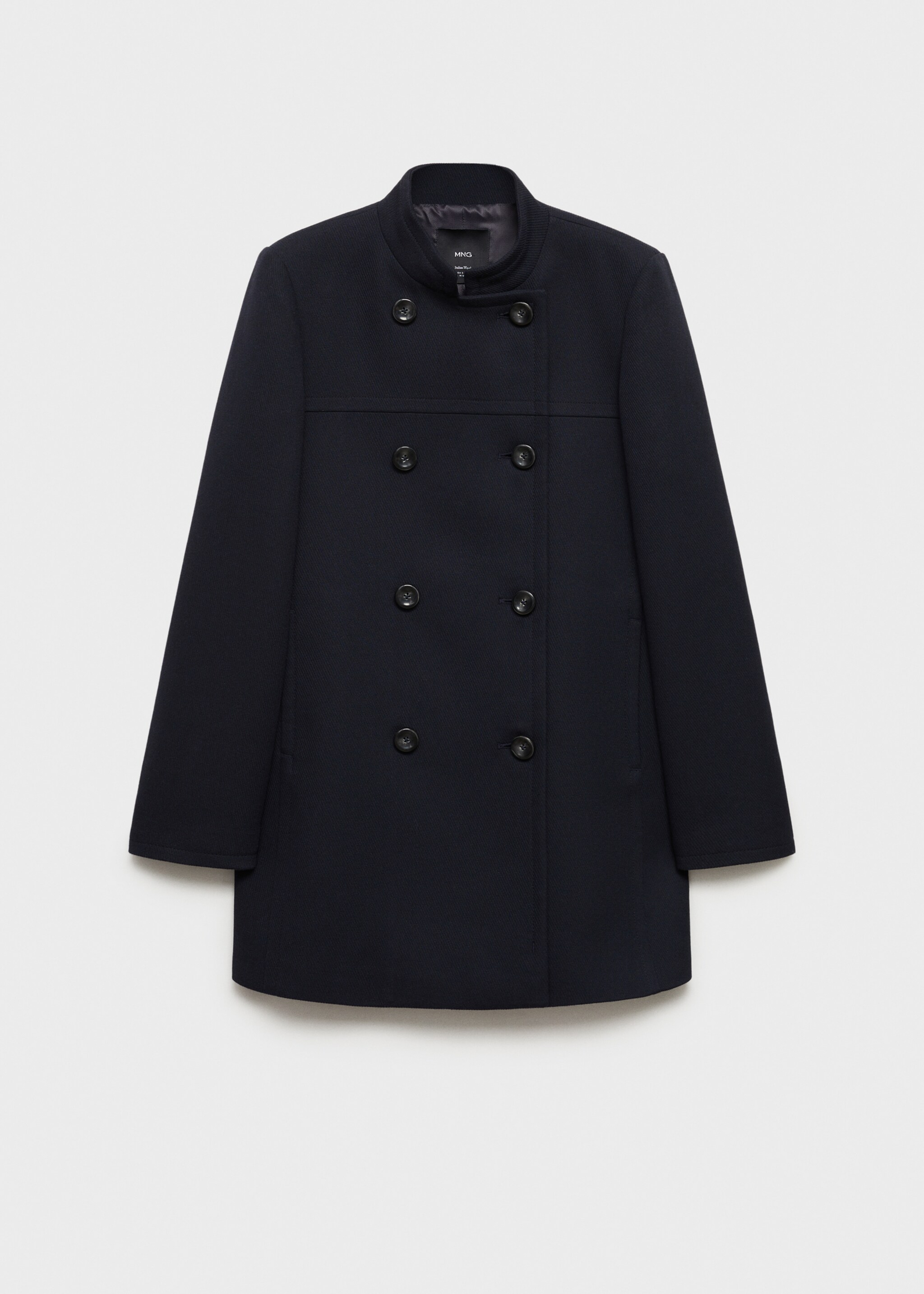 Manteau à double boutonnage - Article sans modèle, Bleu marine foncé. Ref: 77026764-00.