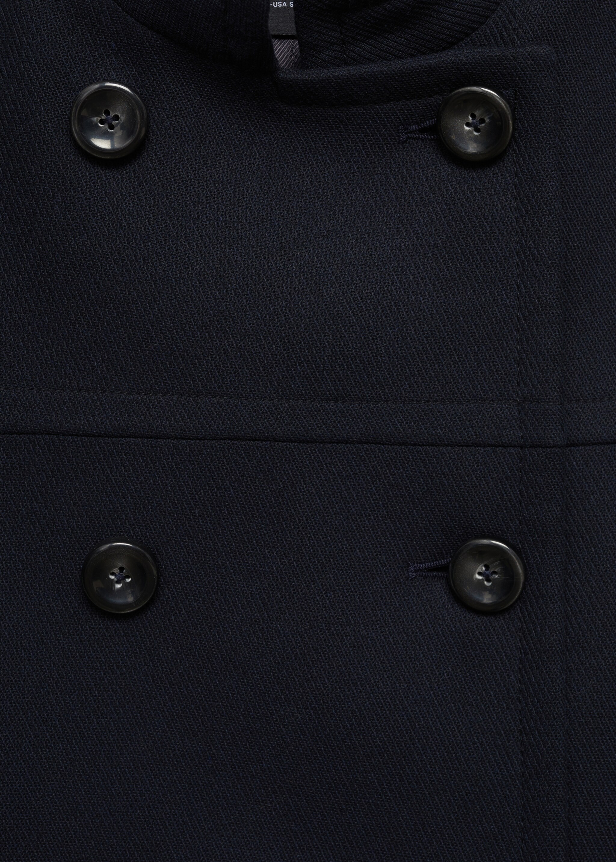 Manteau à double boutonnage - Détail de l'article 8, Bleu marine foncé. Ref: 77026764-00.